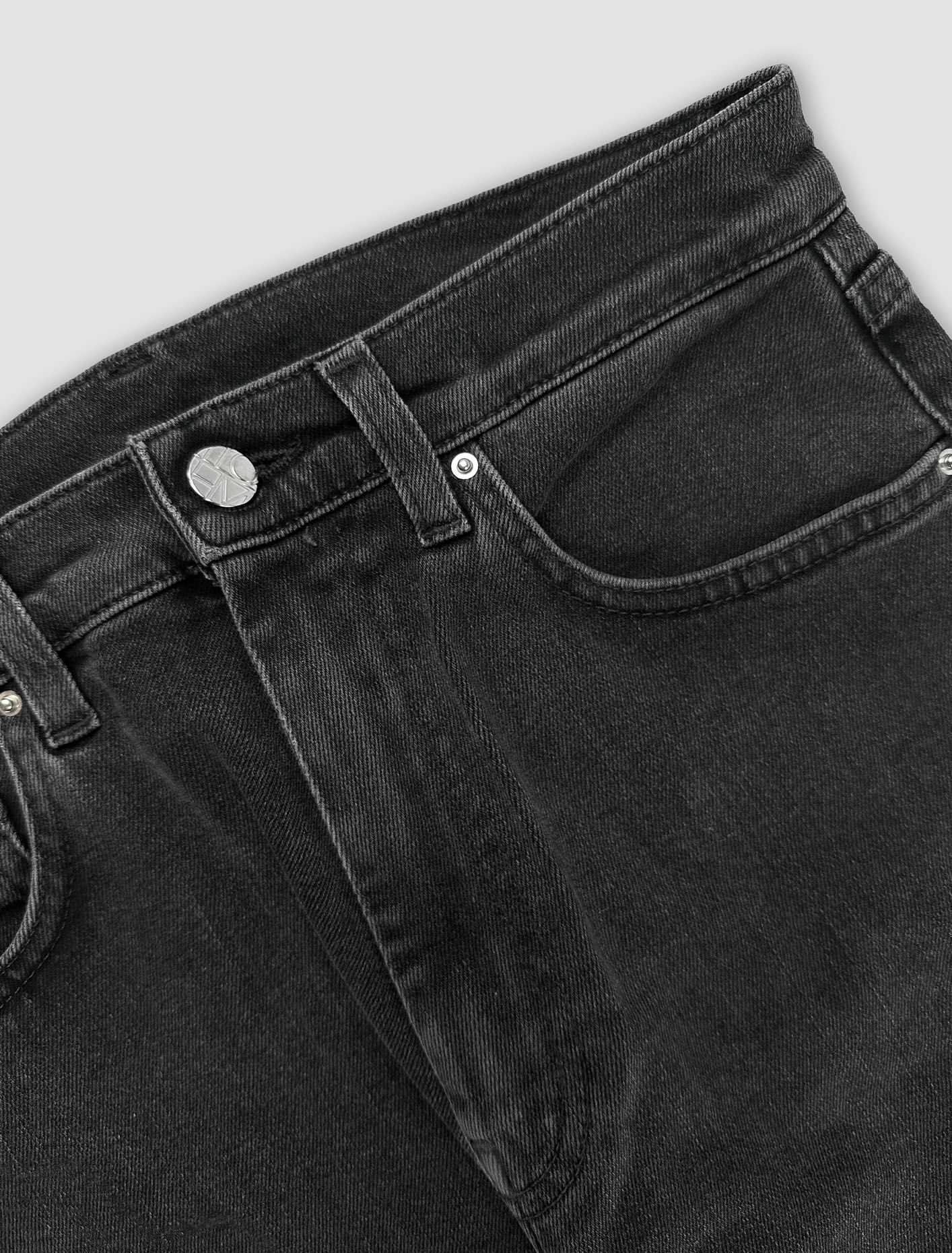 Shop Totême Denim With Bias Stitching In Grey