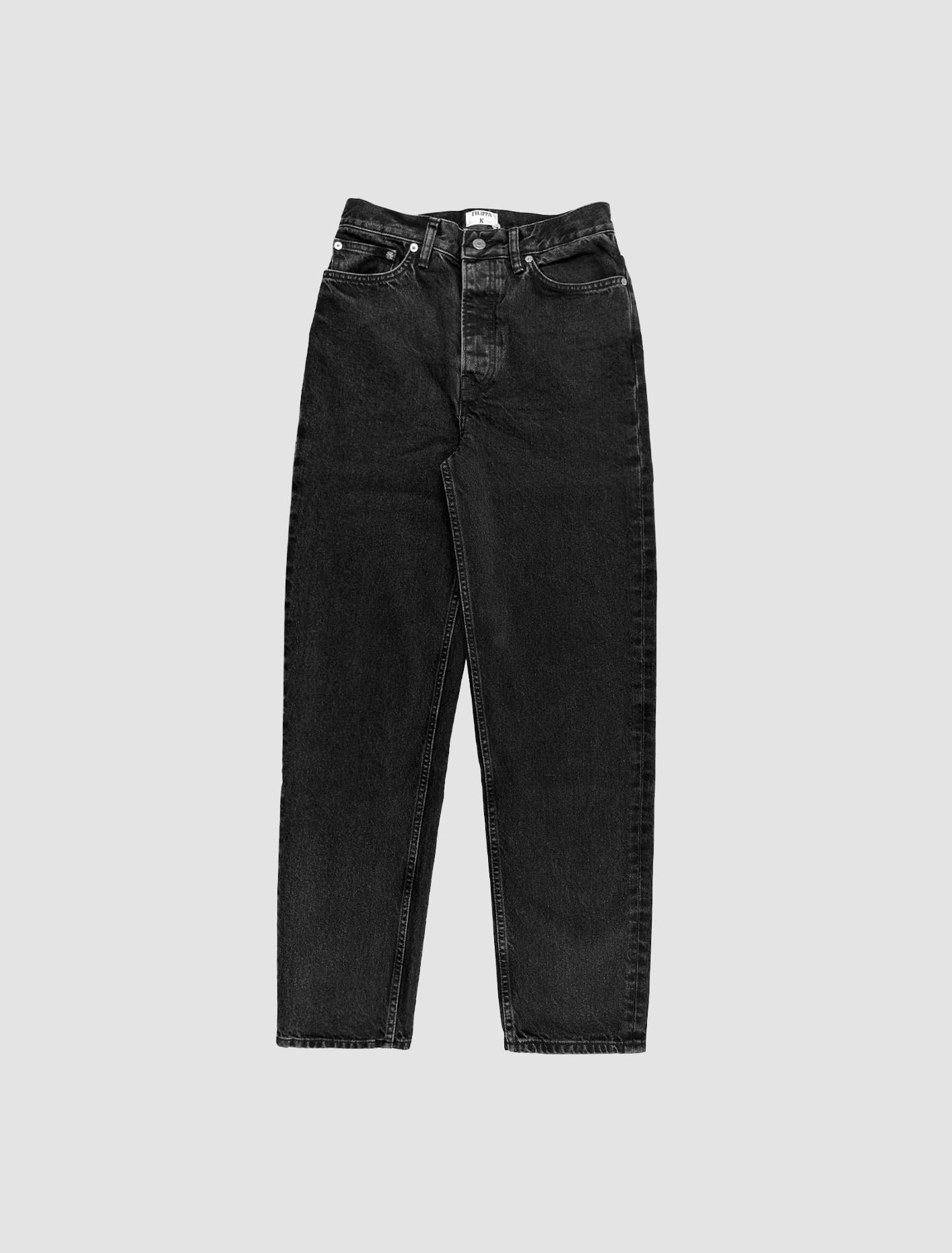 Shop Filippa K Baggy Tapered Jeans In Charcoal