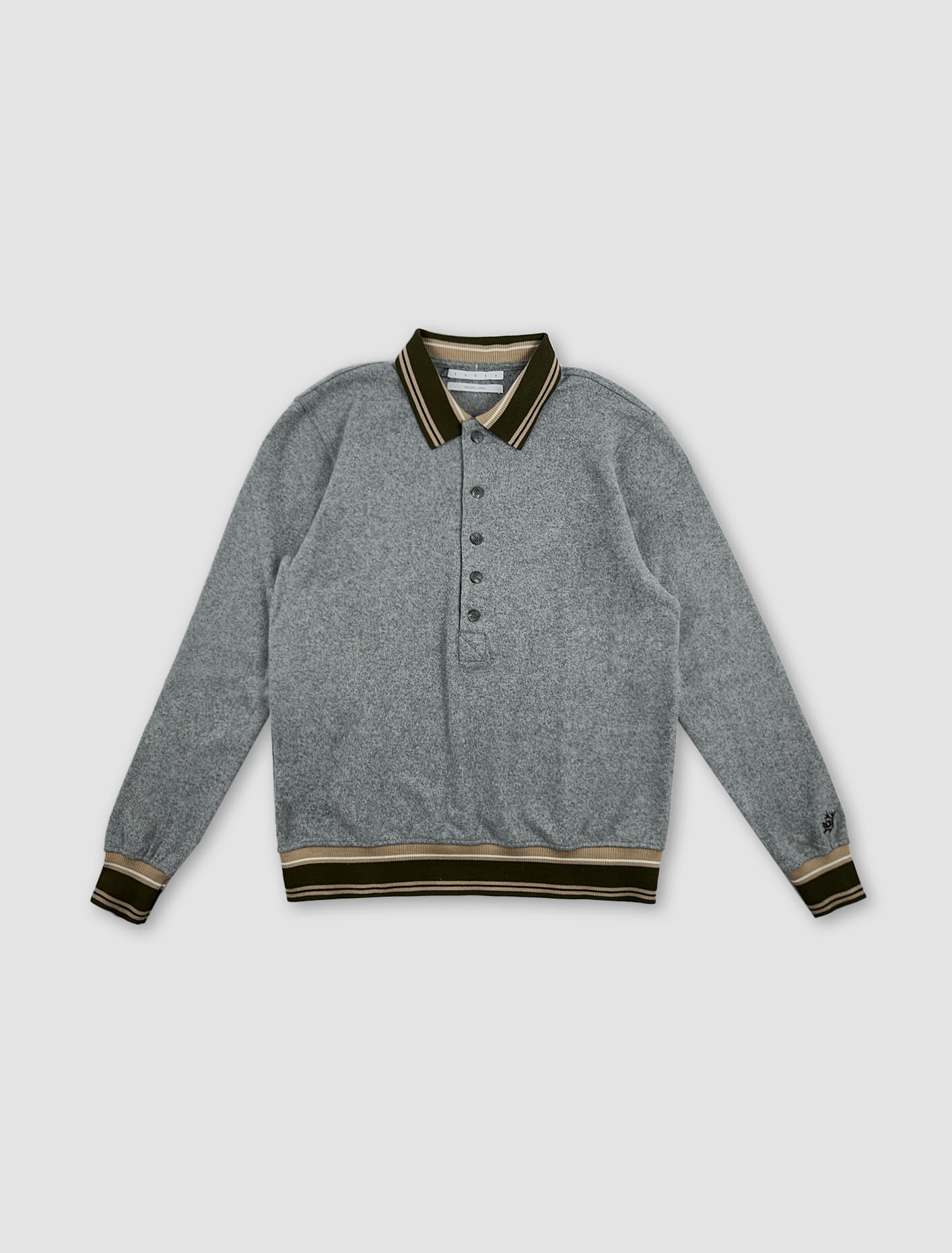 Shop Ranra Polo Shirt Ferming Mã©lange In Gray Melange