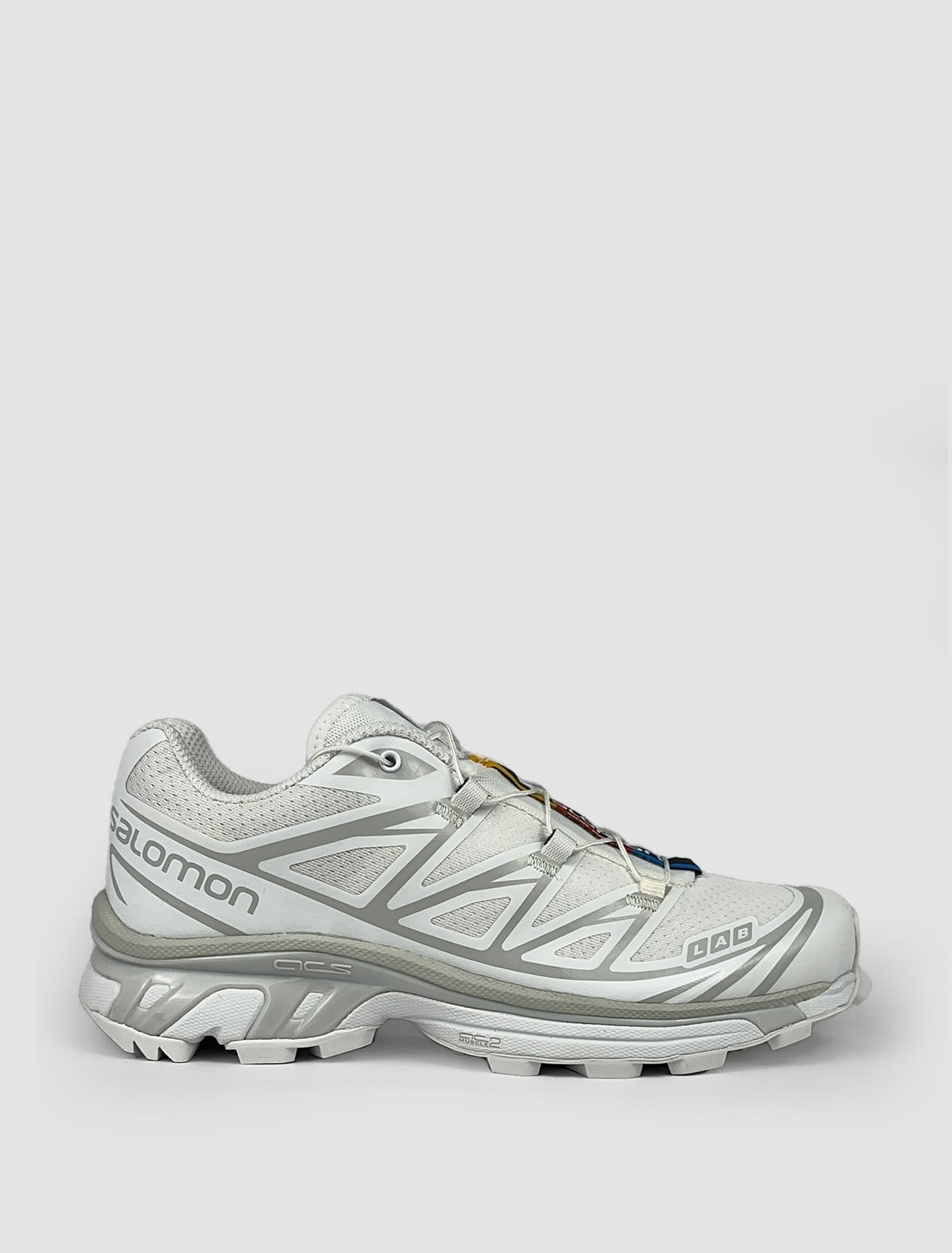 Salomon Xt-6 Panelled Mesh Sneakers In White,white,lunar Rock