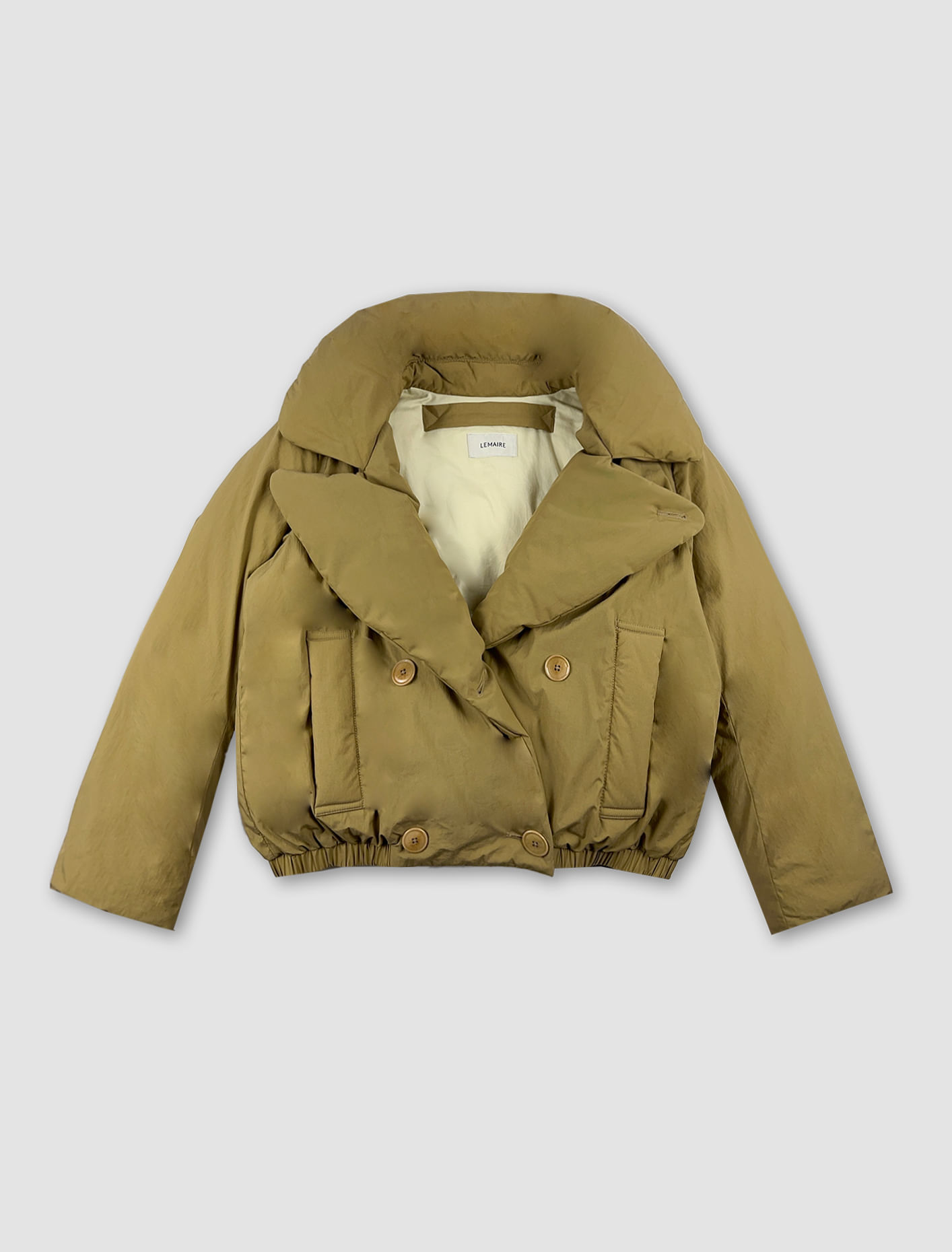 Shop Lemaire Woman Down Jacket In Ochre Khaki