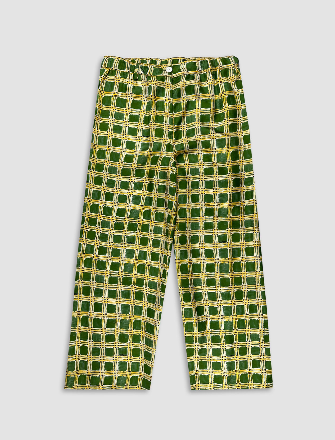 Shop Marni Silk Trousers In Primary Green