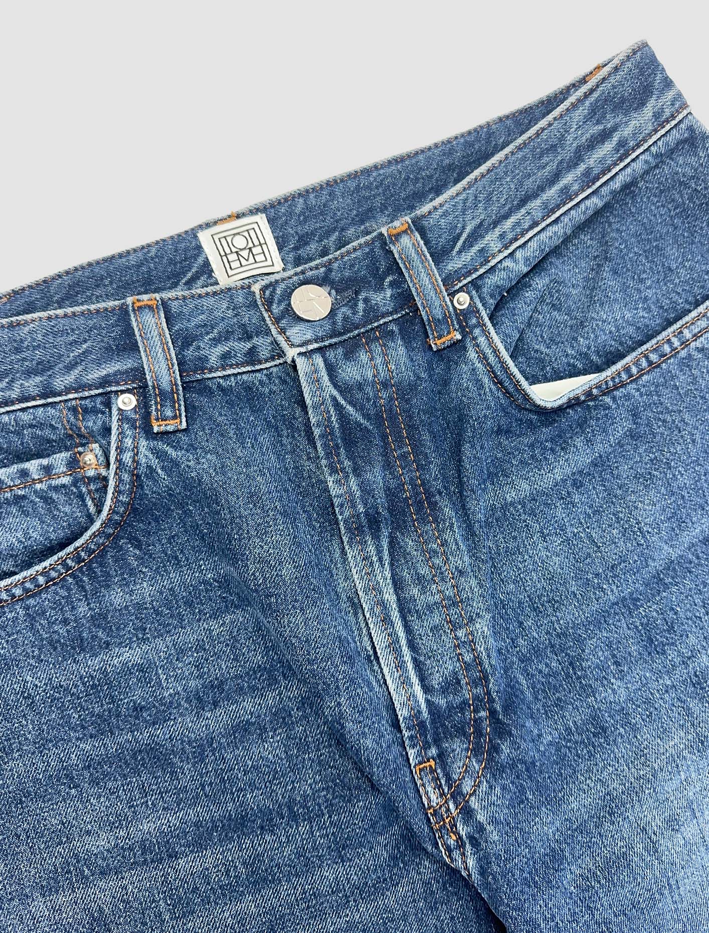 Shop Totême Classic Cut Denim In Blue