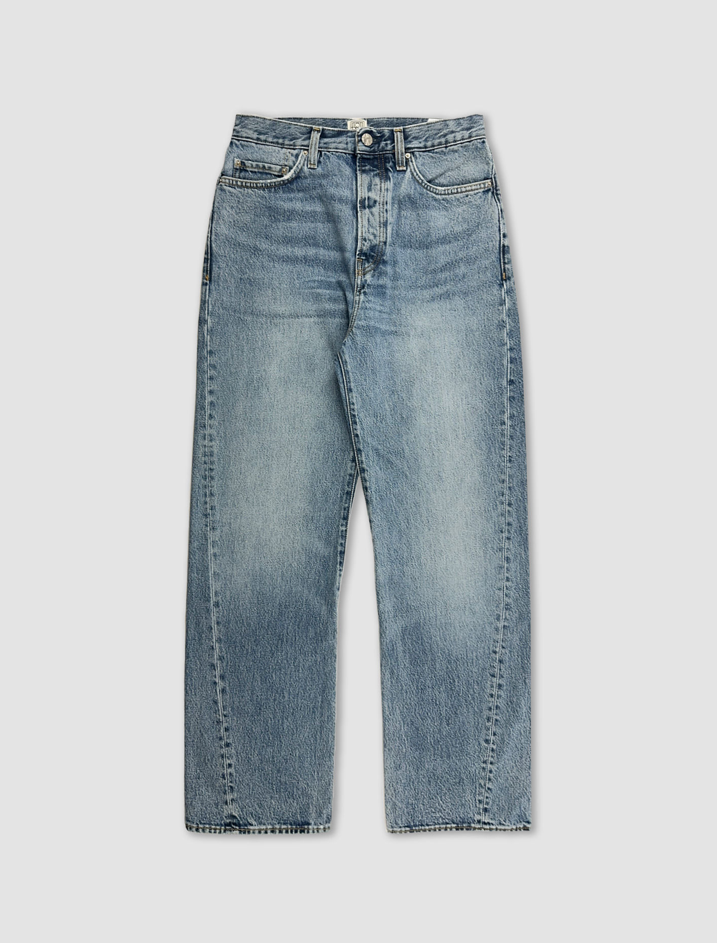 Shop Totême Twisted Seam Denim In Worn Blue