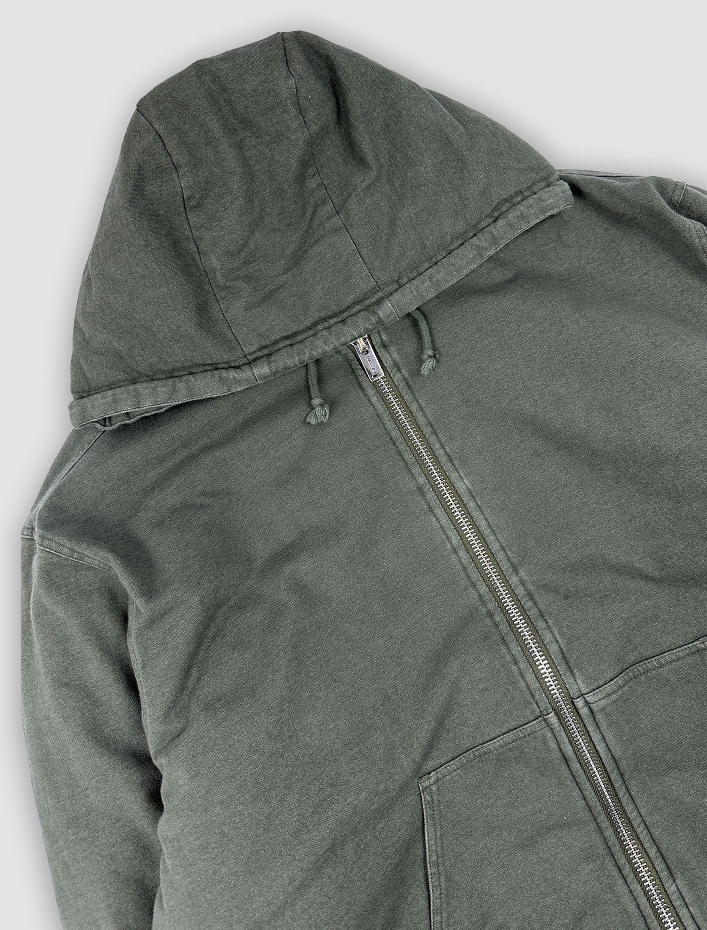 Shop Holzweiler Loken Padded Zip Sweatshirt In Dk. Green