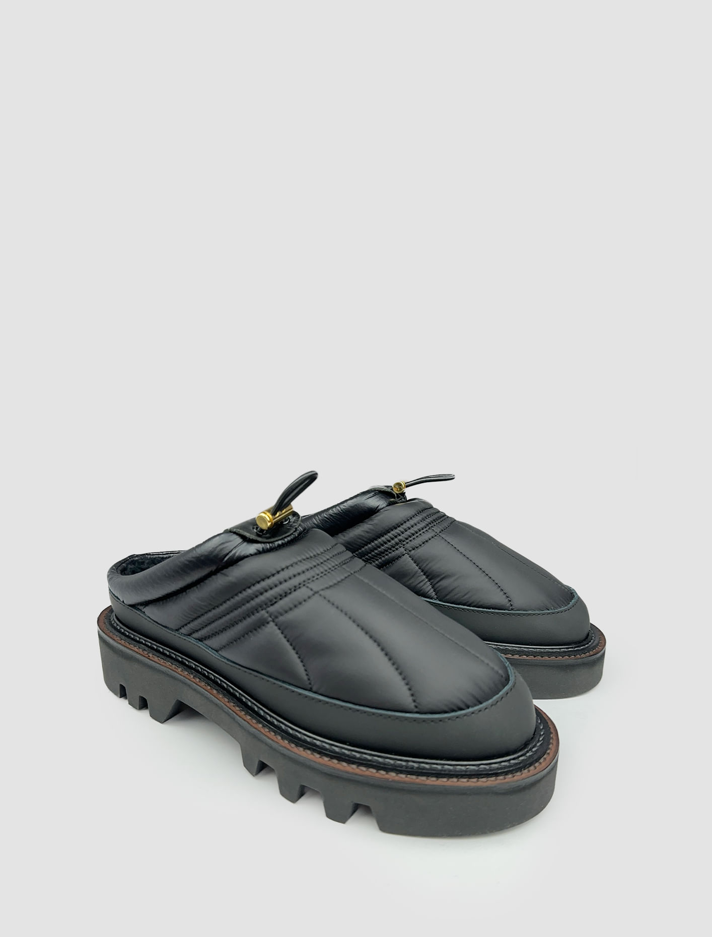 Shop Sacai Padded Slippers In Black