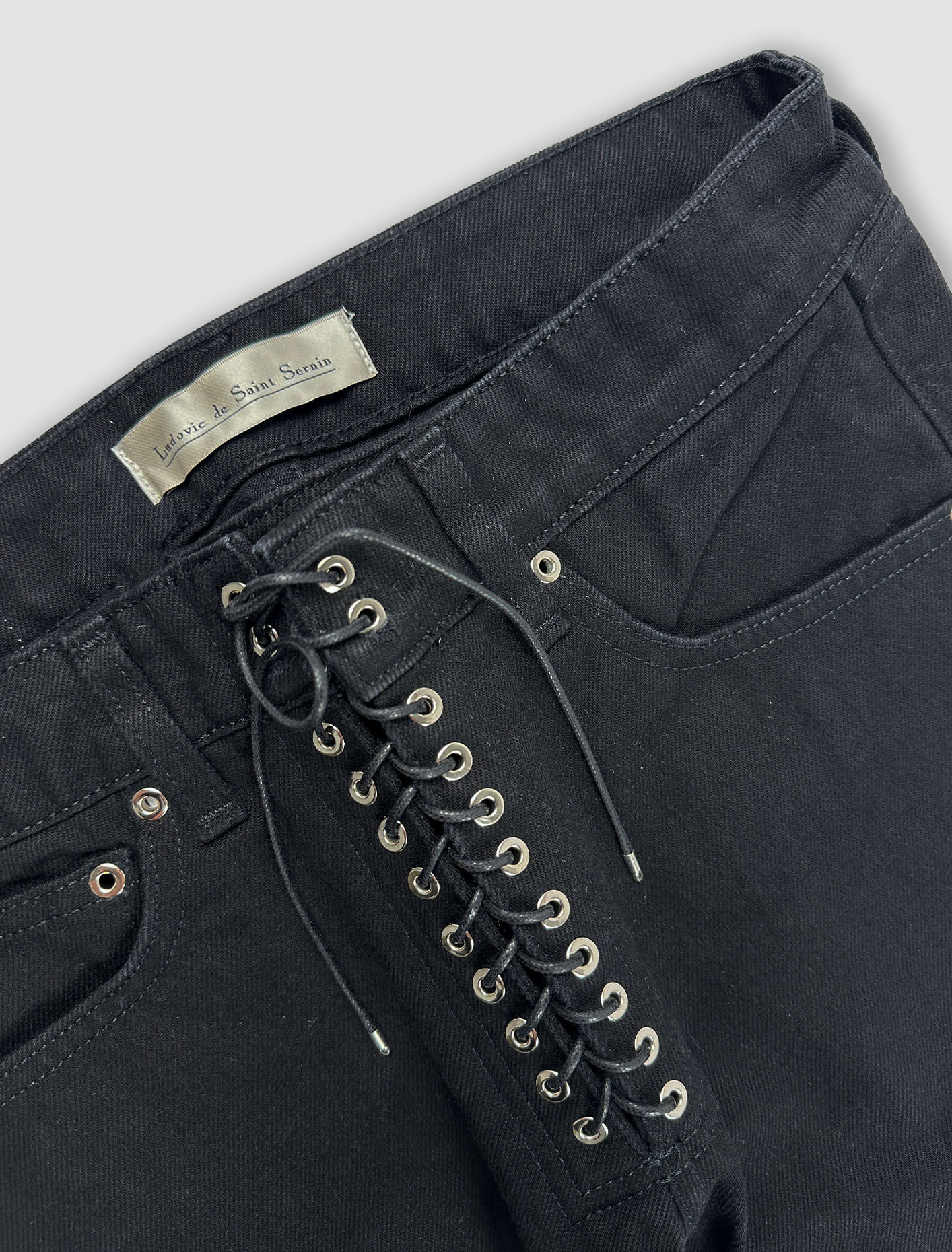 Shop Ludovic De Saint Sernin Lace-up Jeans In Black