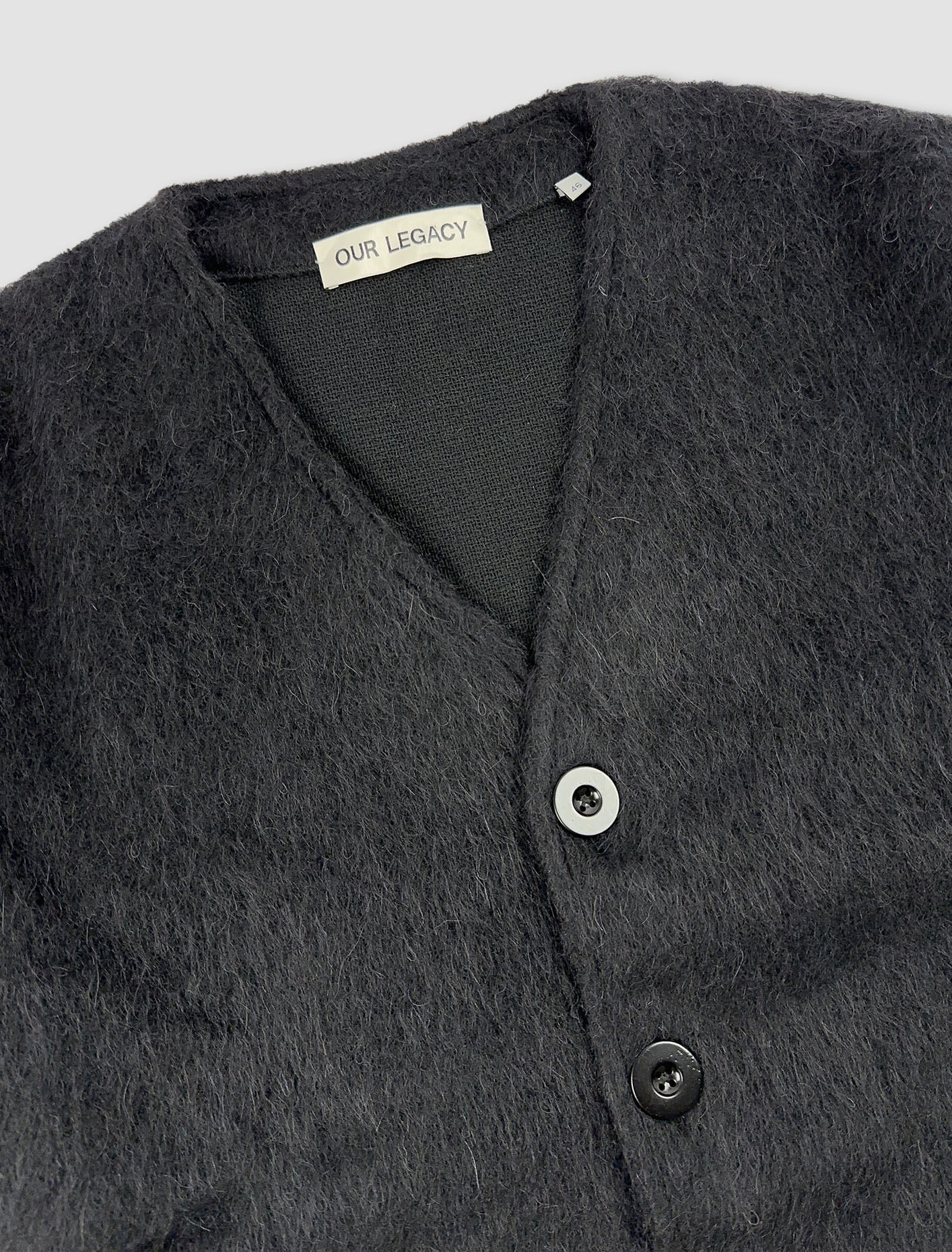 Shop Our Legacy Cardigan In Black Mohair