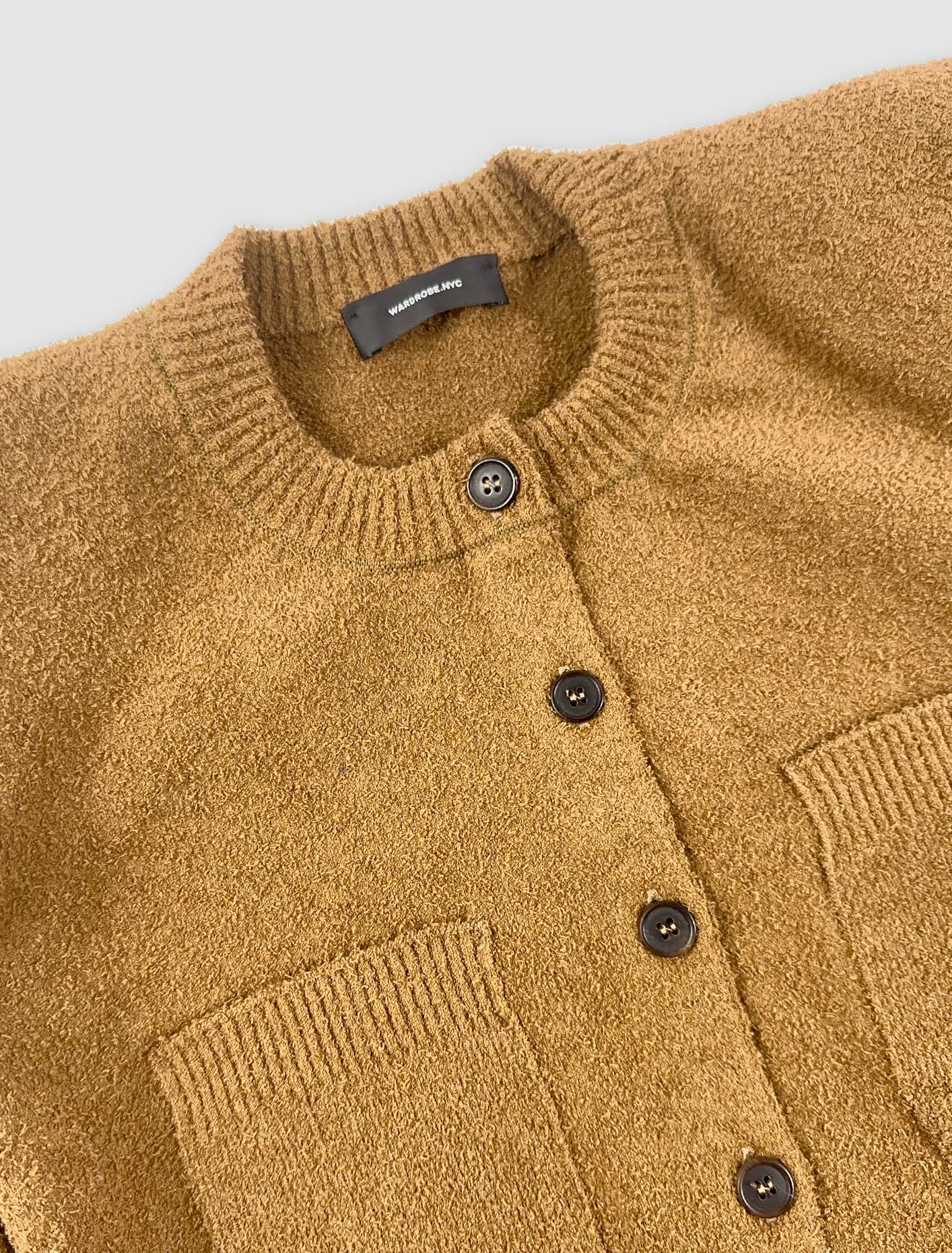 Shop Wardrobe.nyc Knitted Cardigan In Brown