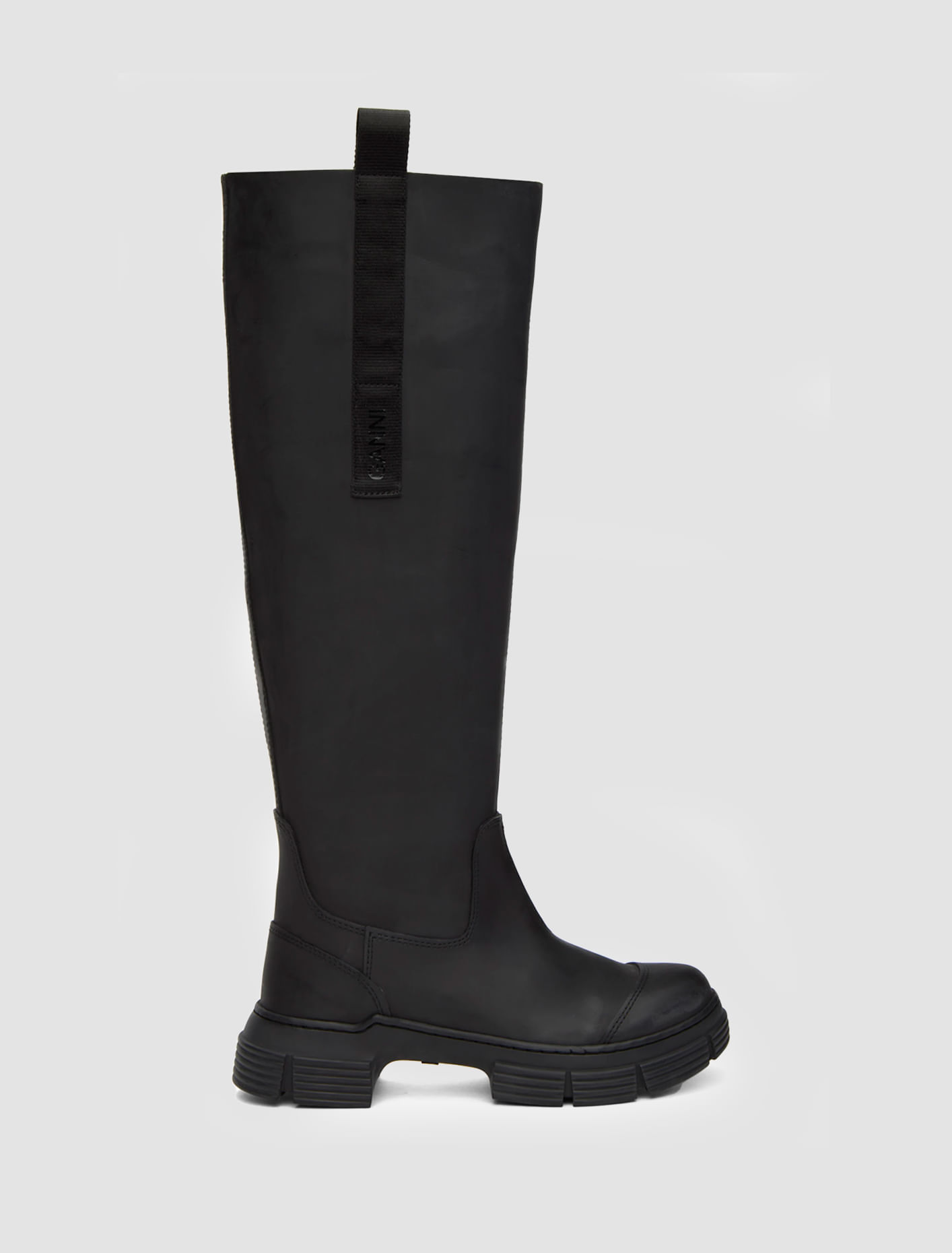 Shop Ganni Recycled Rubber Country Boots In Black