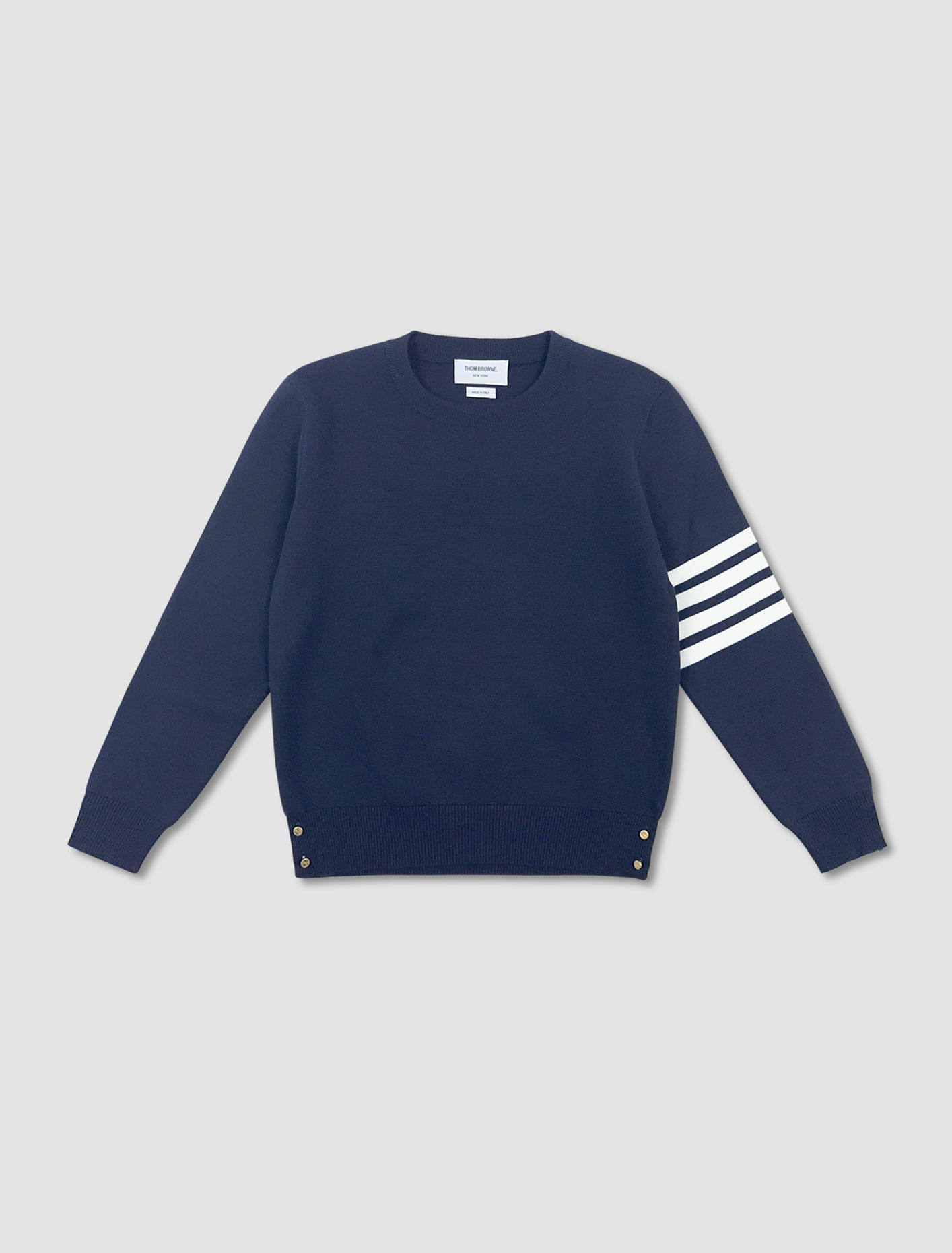 Thom Browne Milano Stitch Pullover In Navy