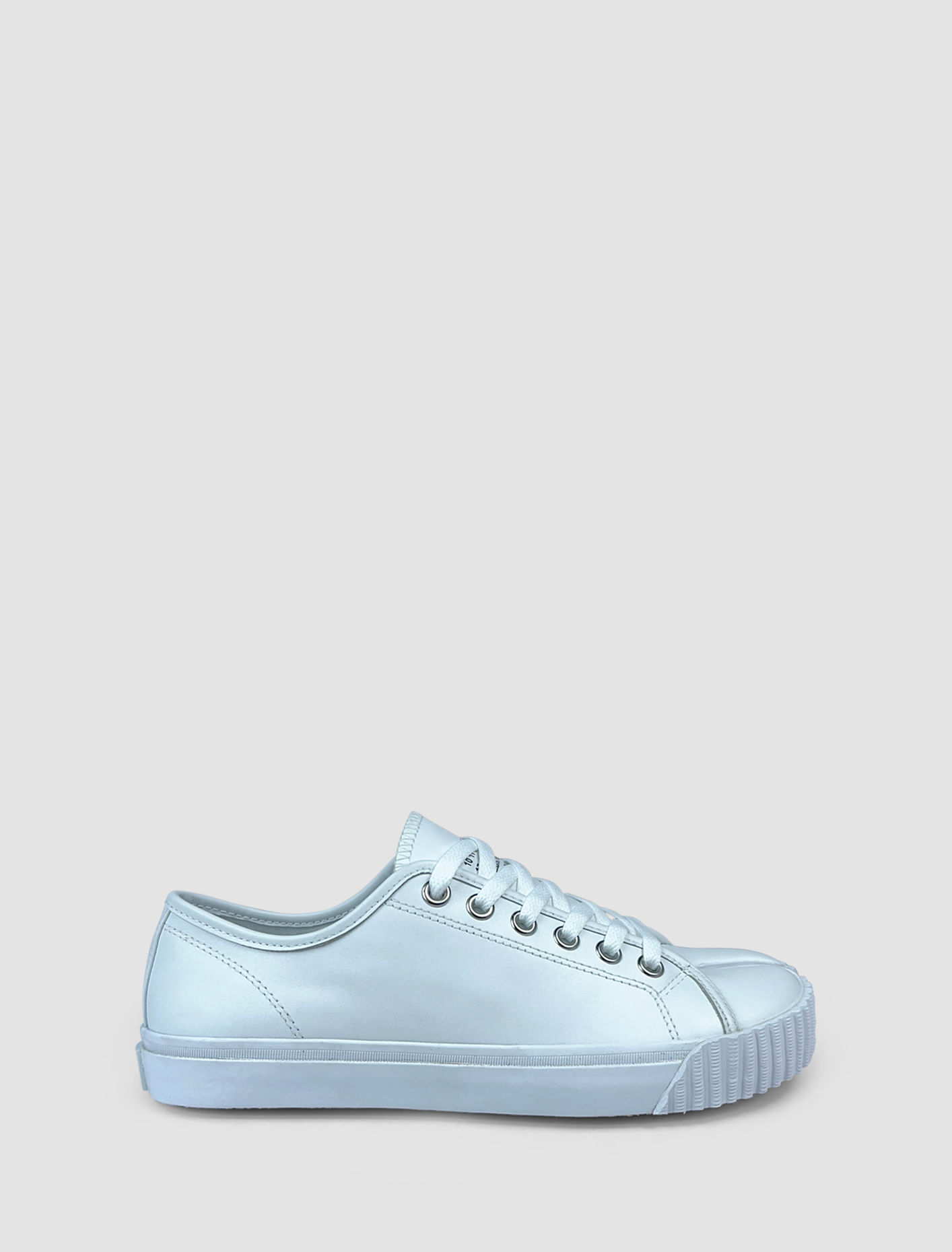 Shop Maison Margiela Logo Leather Sneakers