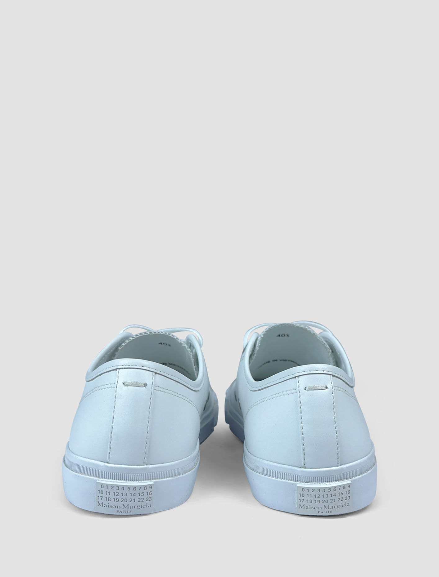 Shop Maison Margiela Logo Leather Sneakers