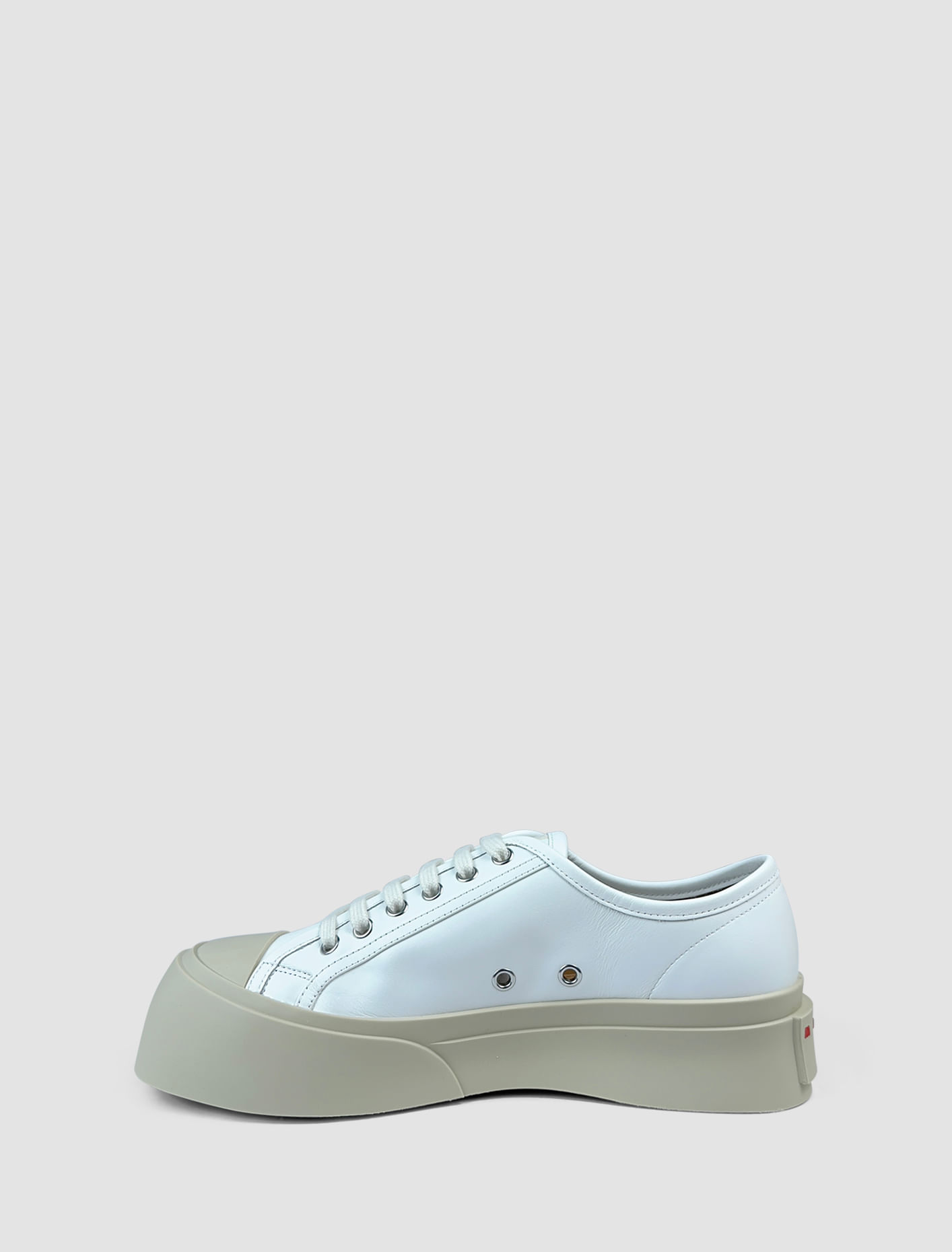 Shop Marni Pablo Leather Sneakers In Lily White