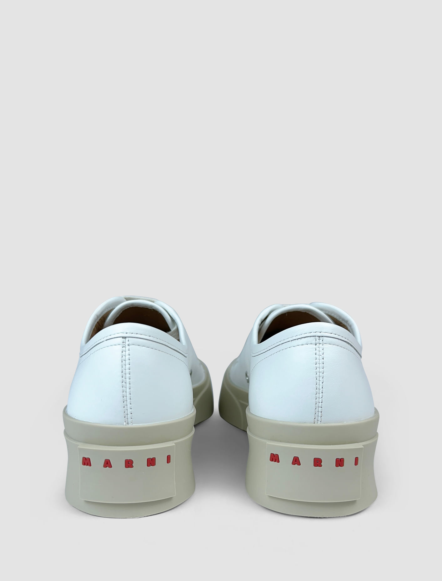 Shop Marni Pablo Leather Sneakers In Lily White