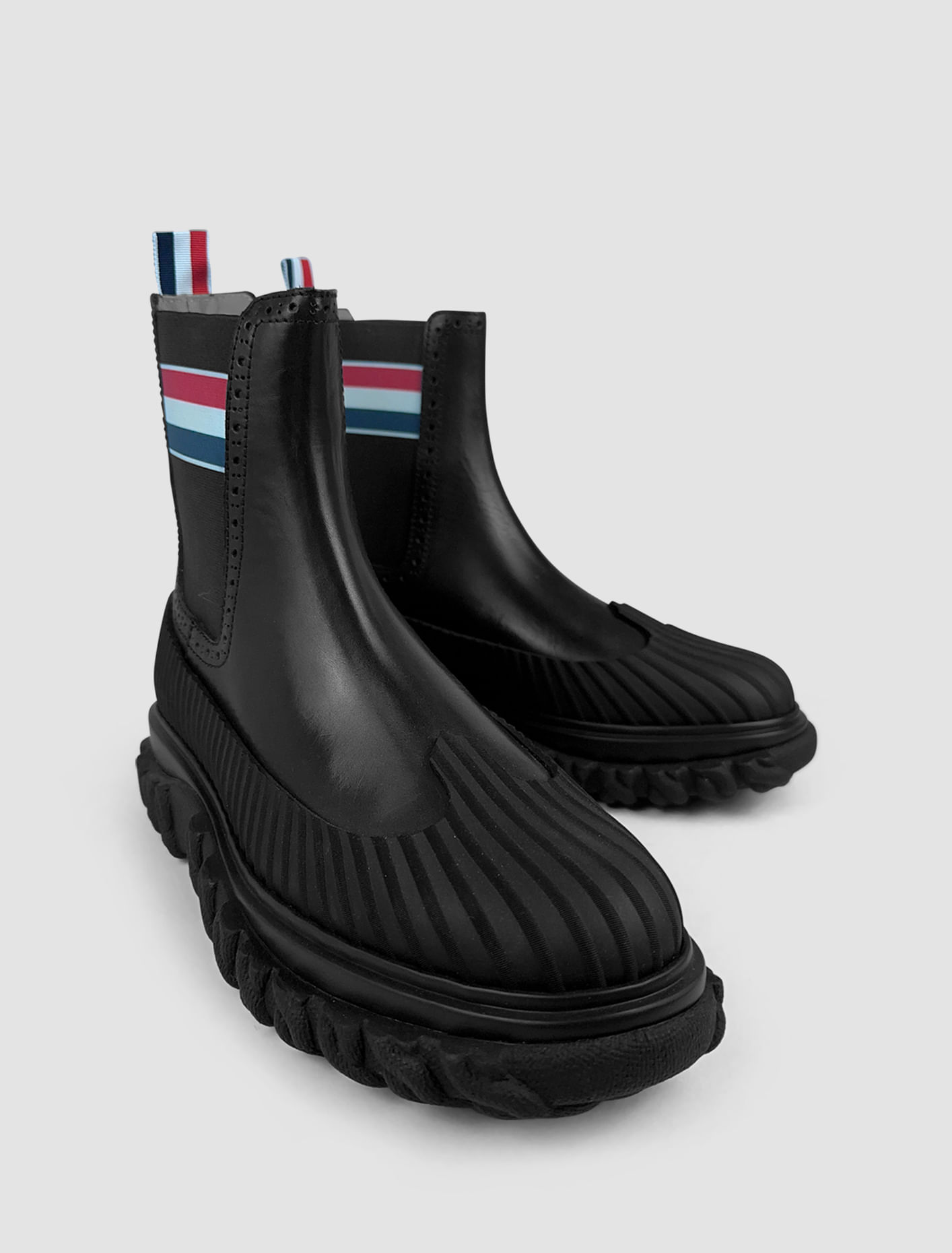 Shop Thom Browne Chelsea Duck Boots In Black