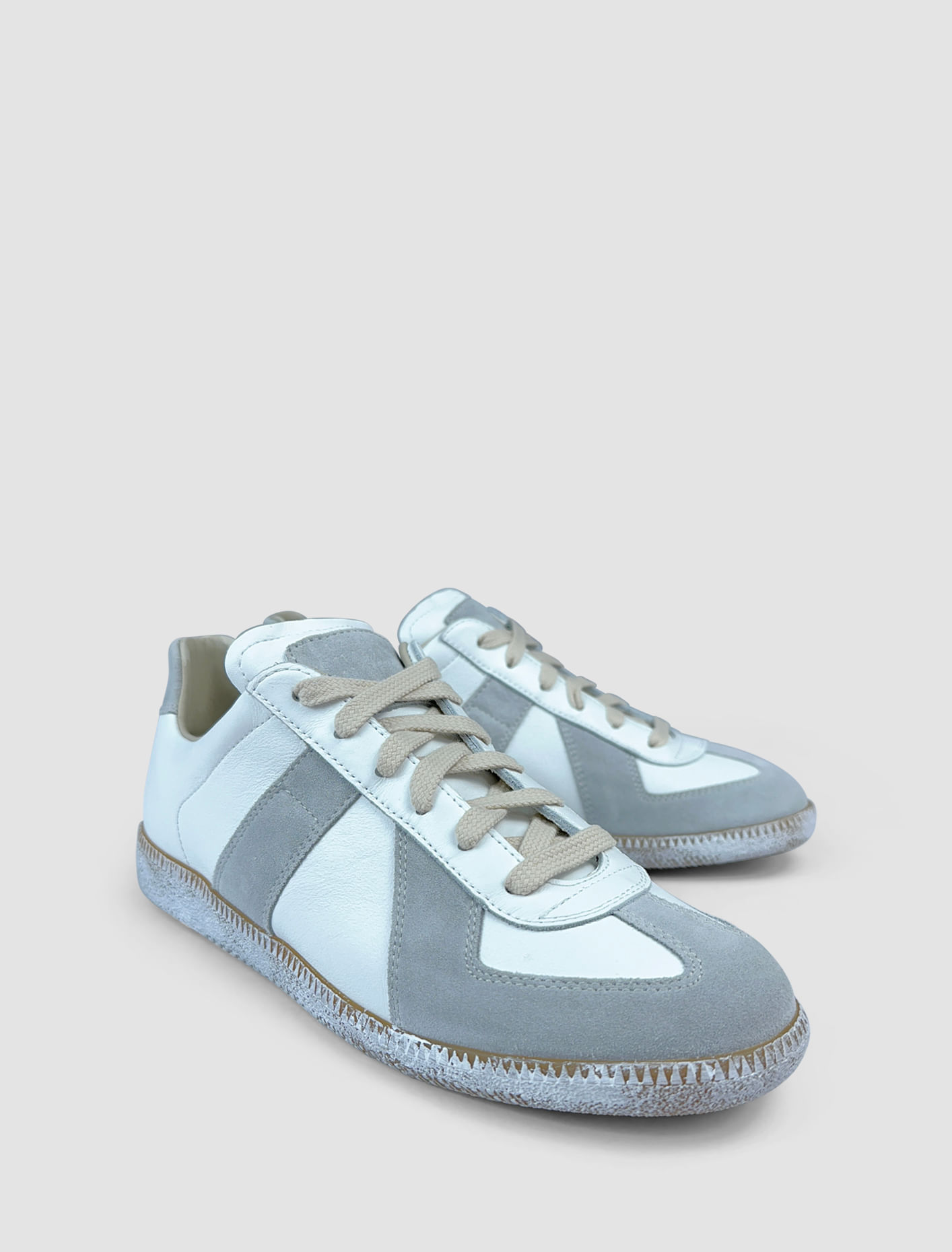 Shop Maison Margiela Replica Sneakers In Off White,honey