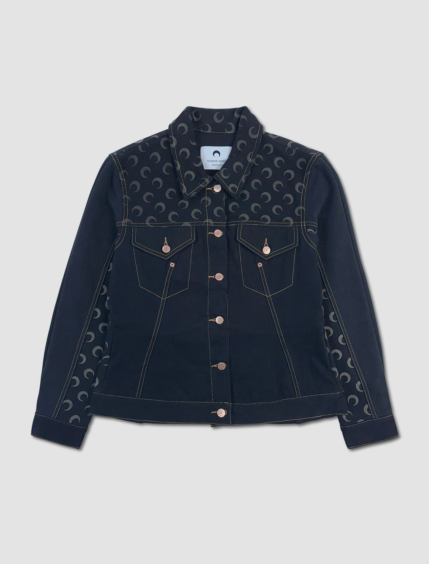 Shop Marine Serre Denim Jacket In All Over Moon