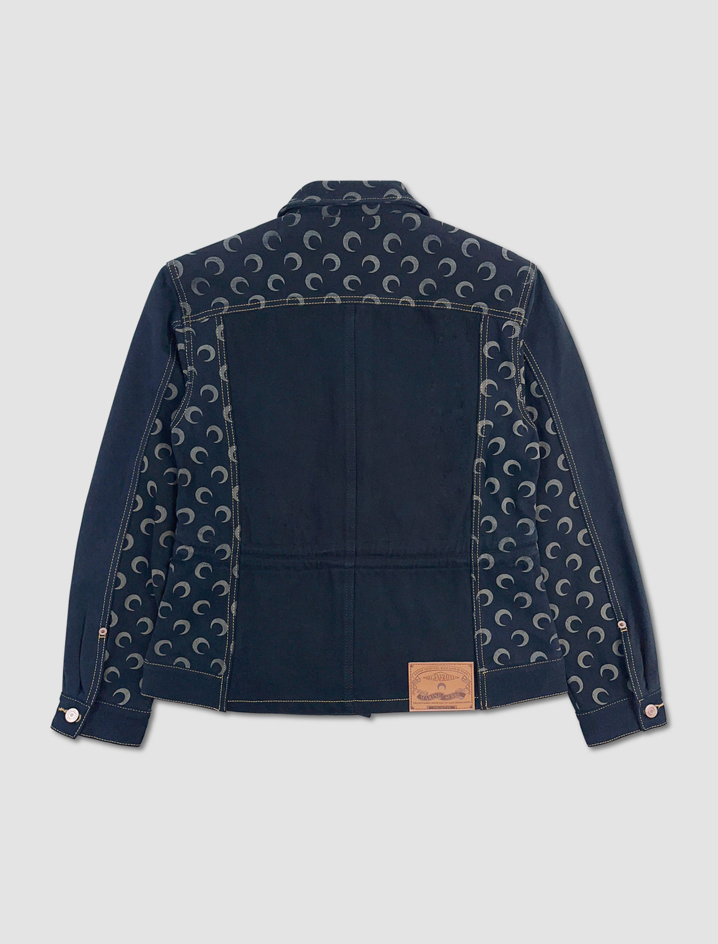 Shop Marine Serre Denim Jacket In All Over Moon