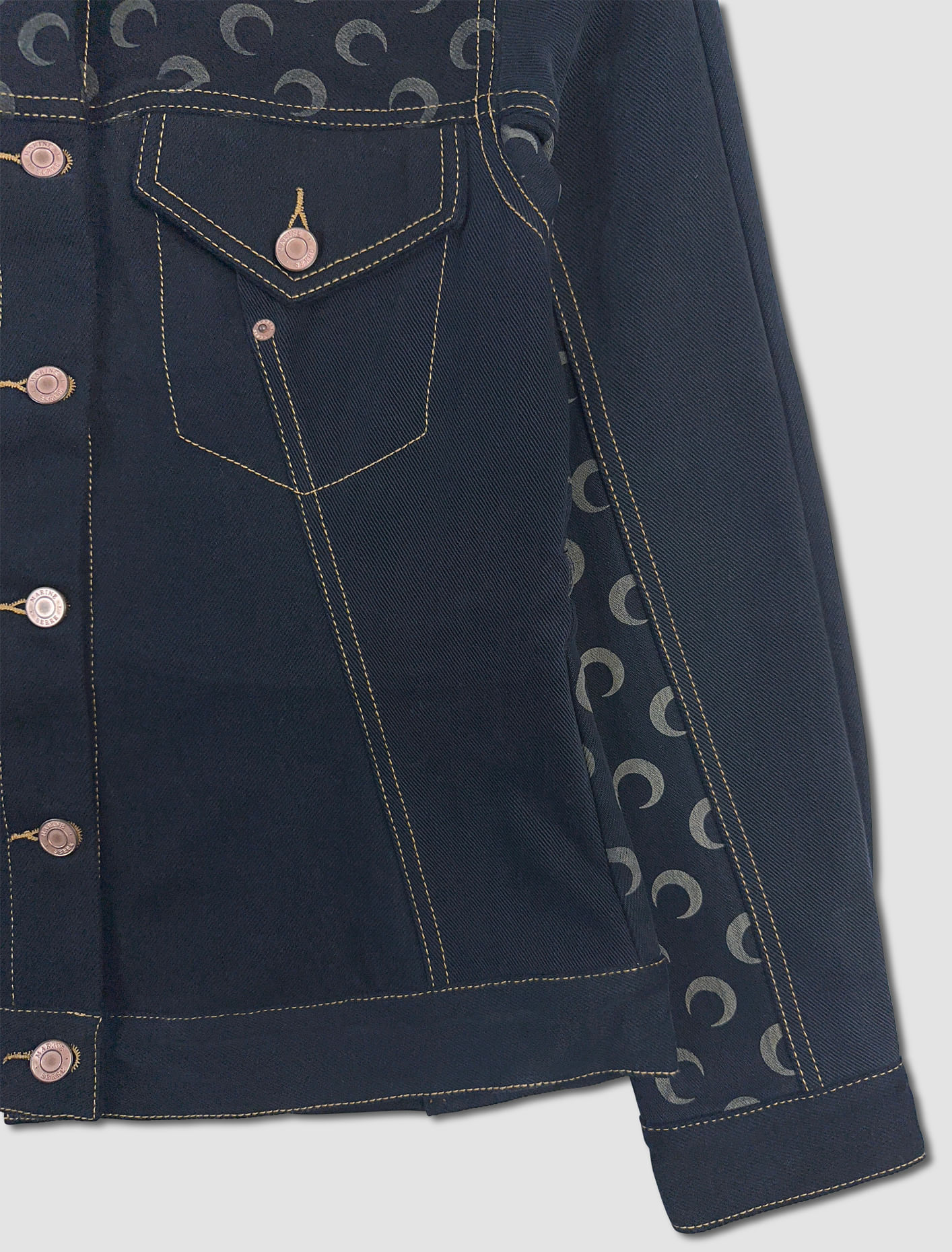 Shop Marine Serre Denim Jacket In All Over Moon