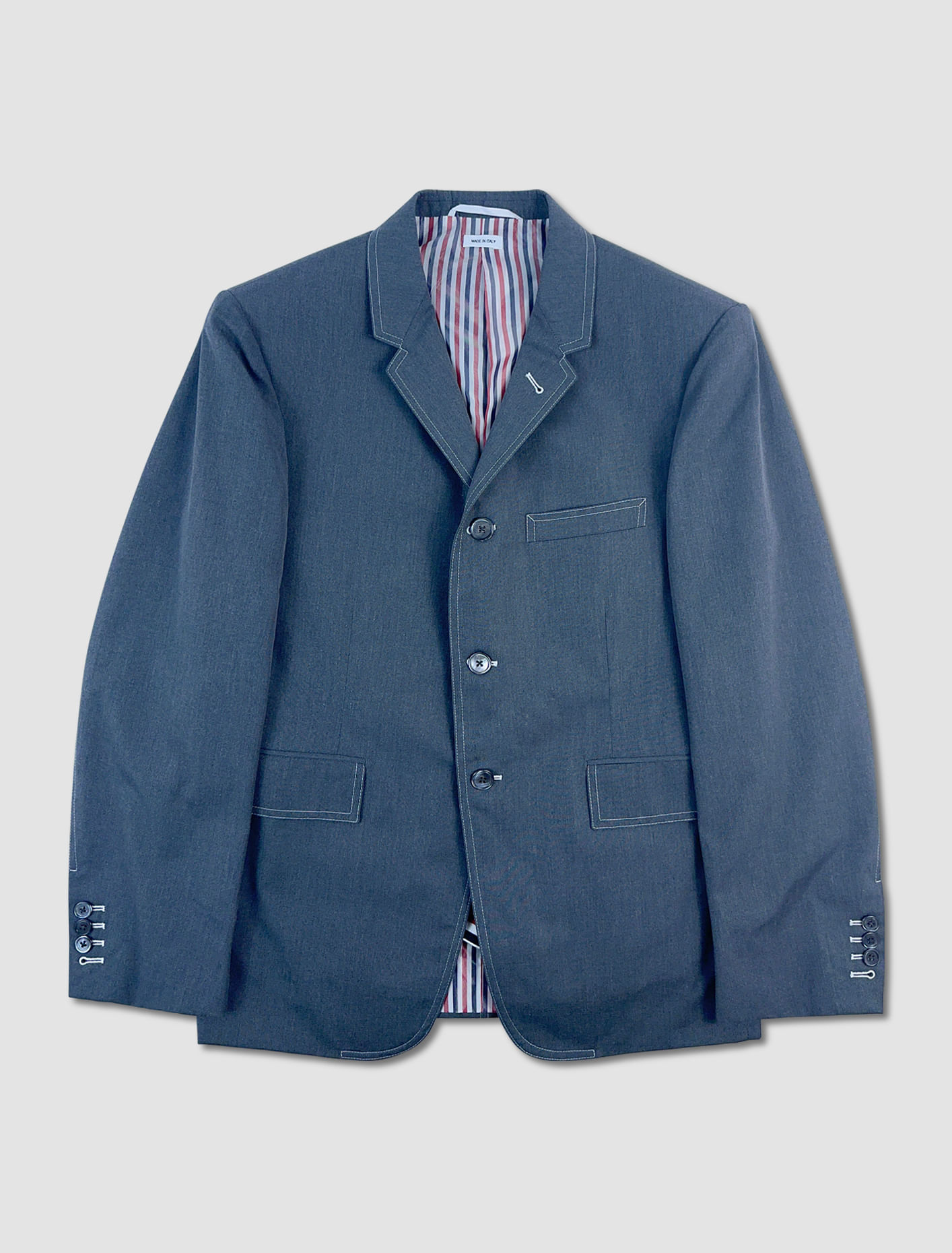 Thom Browne Classic Sports Jacket In Grey