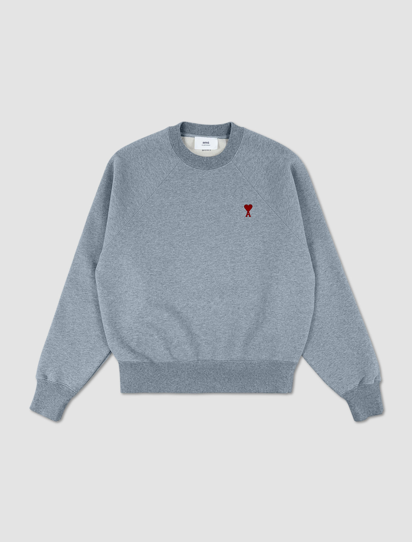 Ami Alexandre Mattiussi Ami Paris Ami De Coeur Grey Crew-neck Sweatshirt In Grey