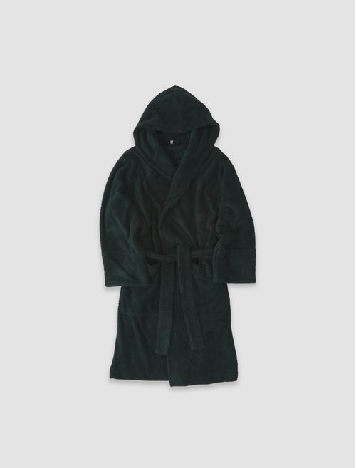 Terry bathrobe with hood