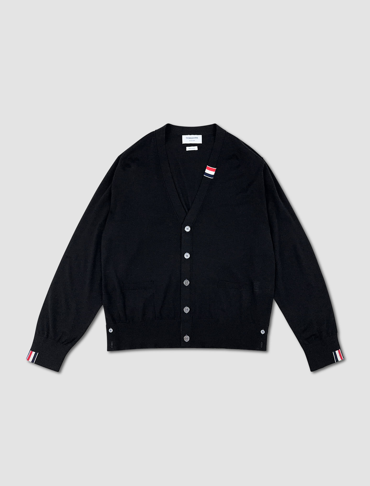 Shop Thom Browne Jersey Stitch Cardigan In Blu