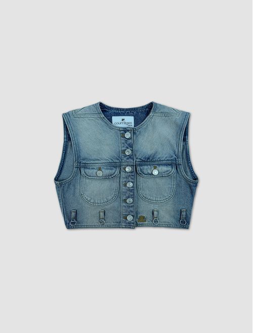 Gilet in denim Multiflex crop