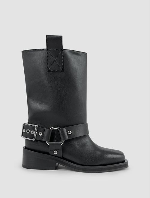 Midshaft biker boot