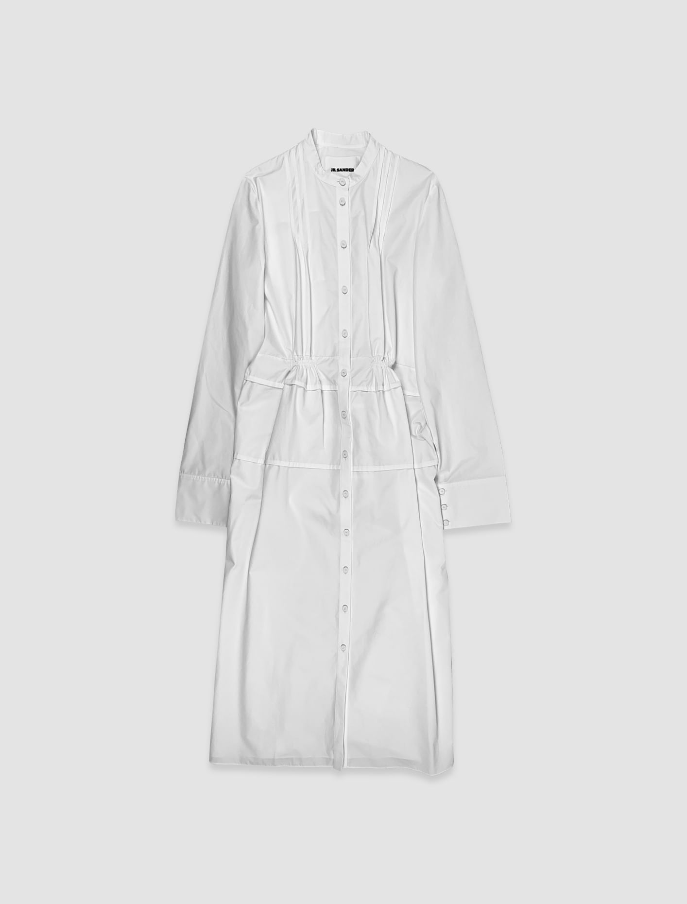 Shop Jil Sander Long Dress In Bianco