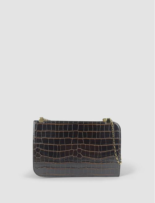 Croc-effect leather bag