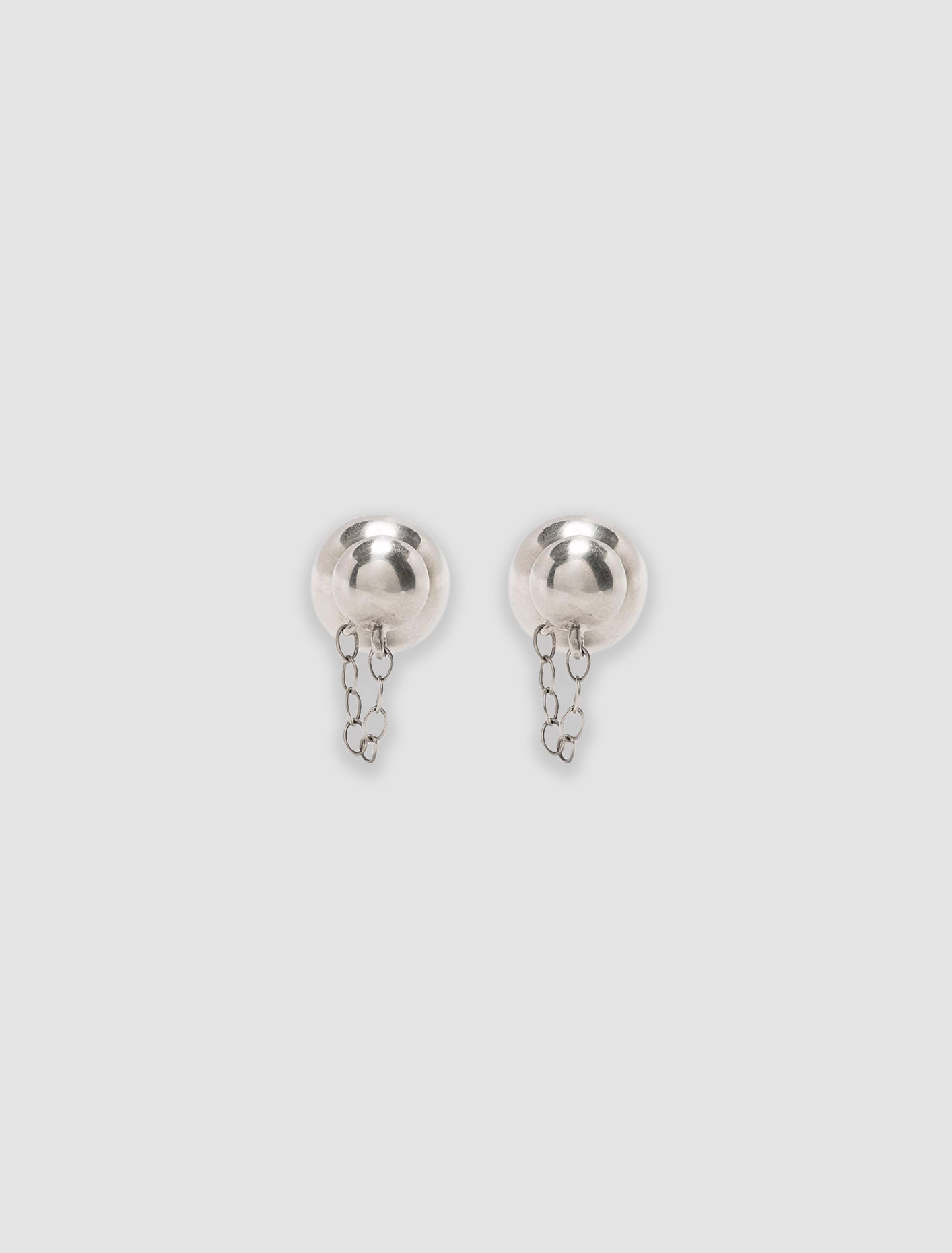 Shop Jil Sander Metal Sphere Earrings In Argento