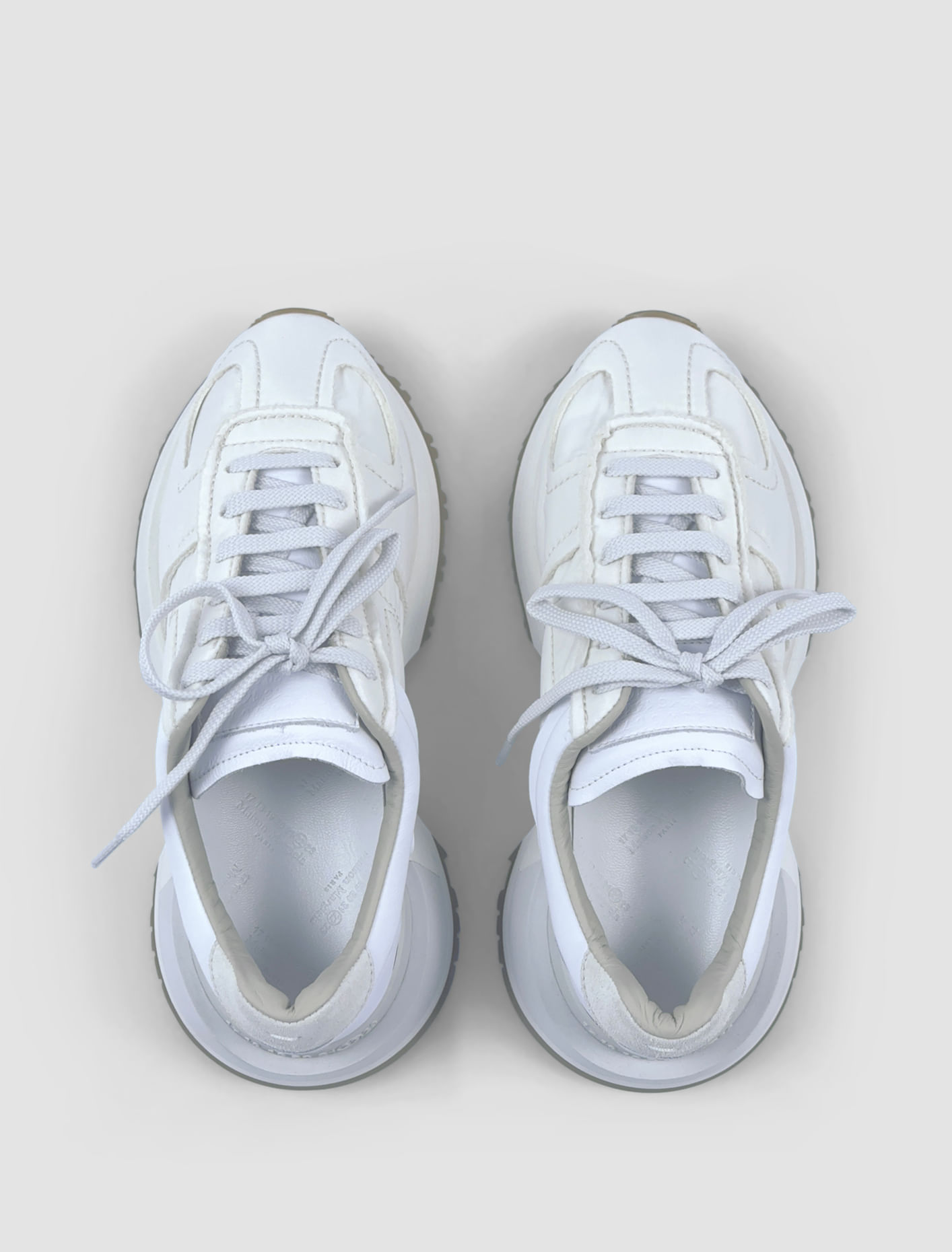 Shop Maison Margiela 50/50 Sneakers In Bianco