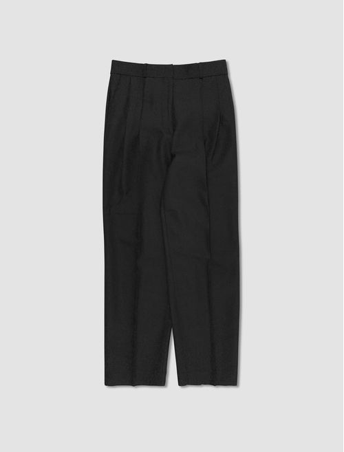 Double-pleated tailored trousers