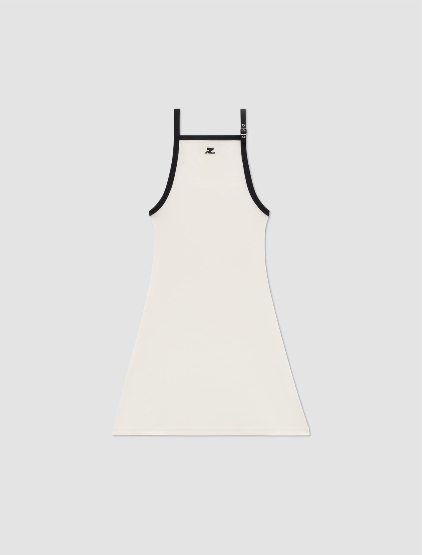 Shop Courrèges Buckle Contrast Dress In Bianco