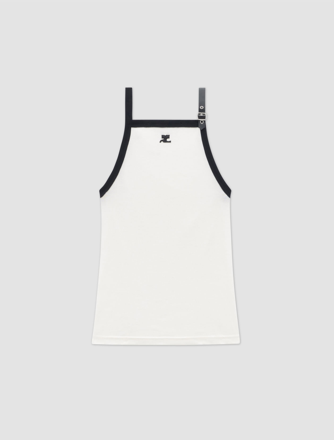 Shop Courrèges Contrast Tank Top In Bianco