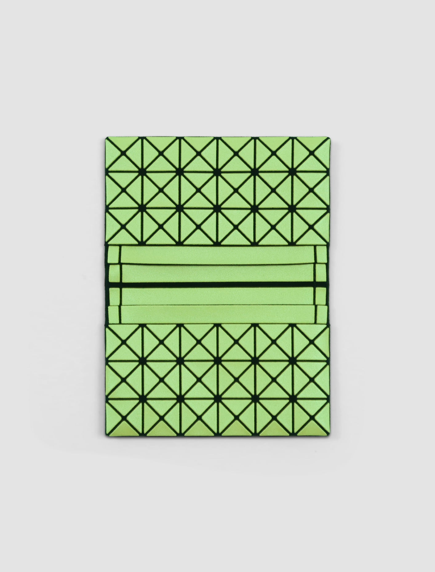 Shop Bao Bao Issey Miyake Oyster Metallic Card Case In Green