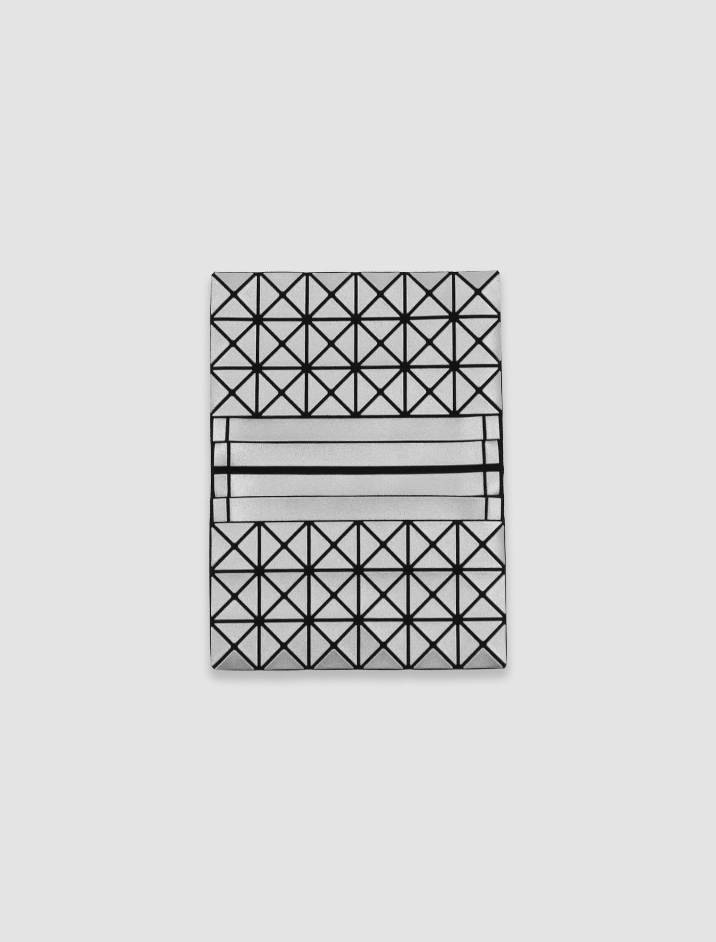 Shop Bao Bao Issey Miyake Oyster Metallic Card Case In Grey