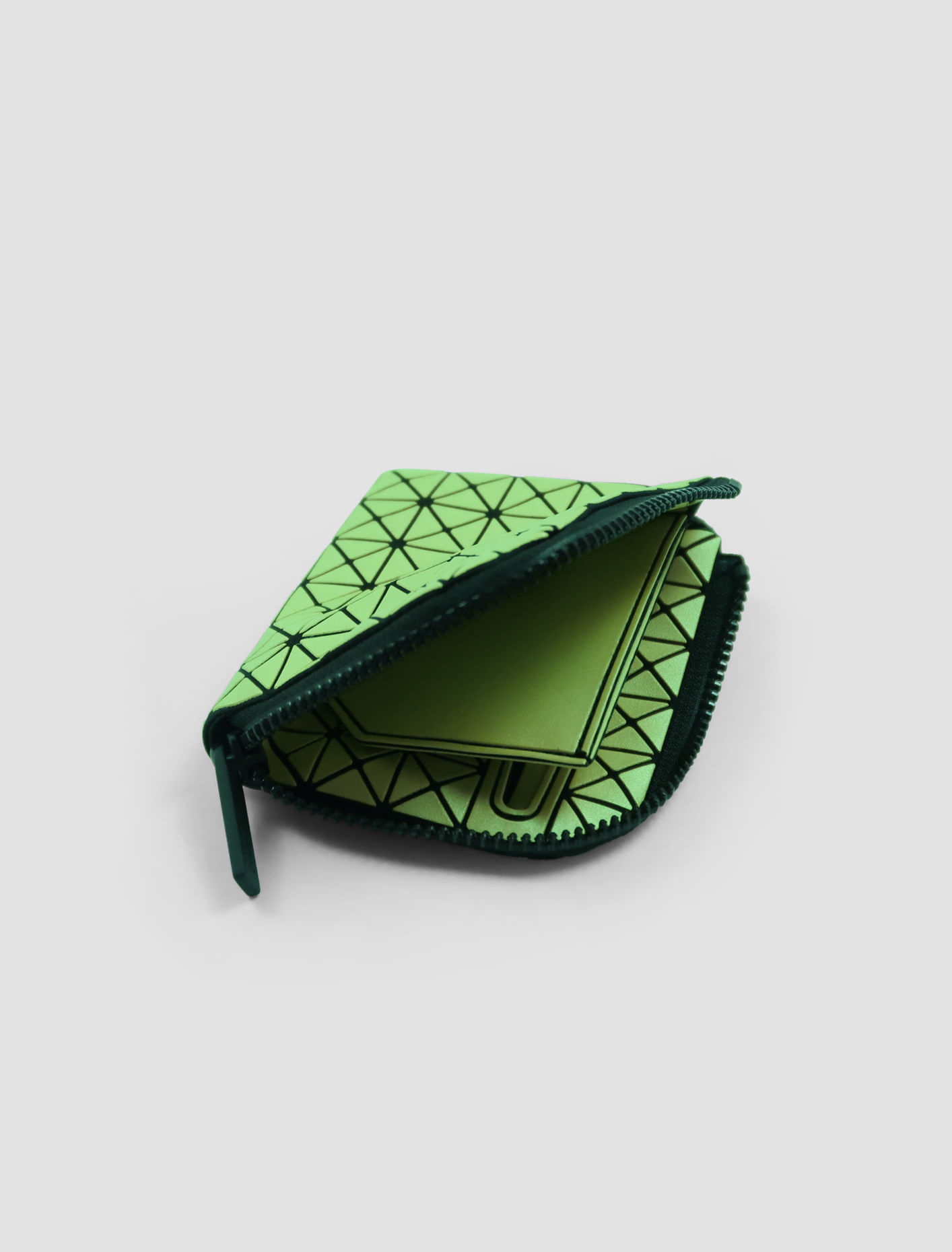 Shop Bao Bao Issey Miyake Clam Wallet Metallic In Green