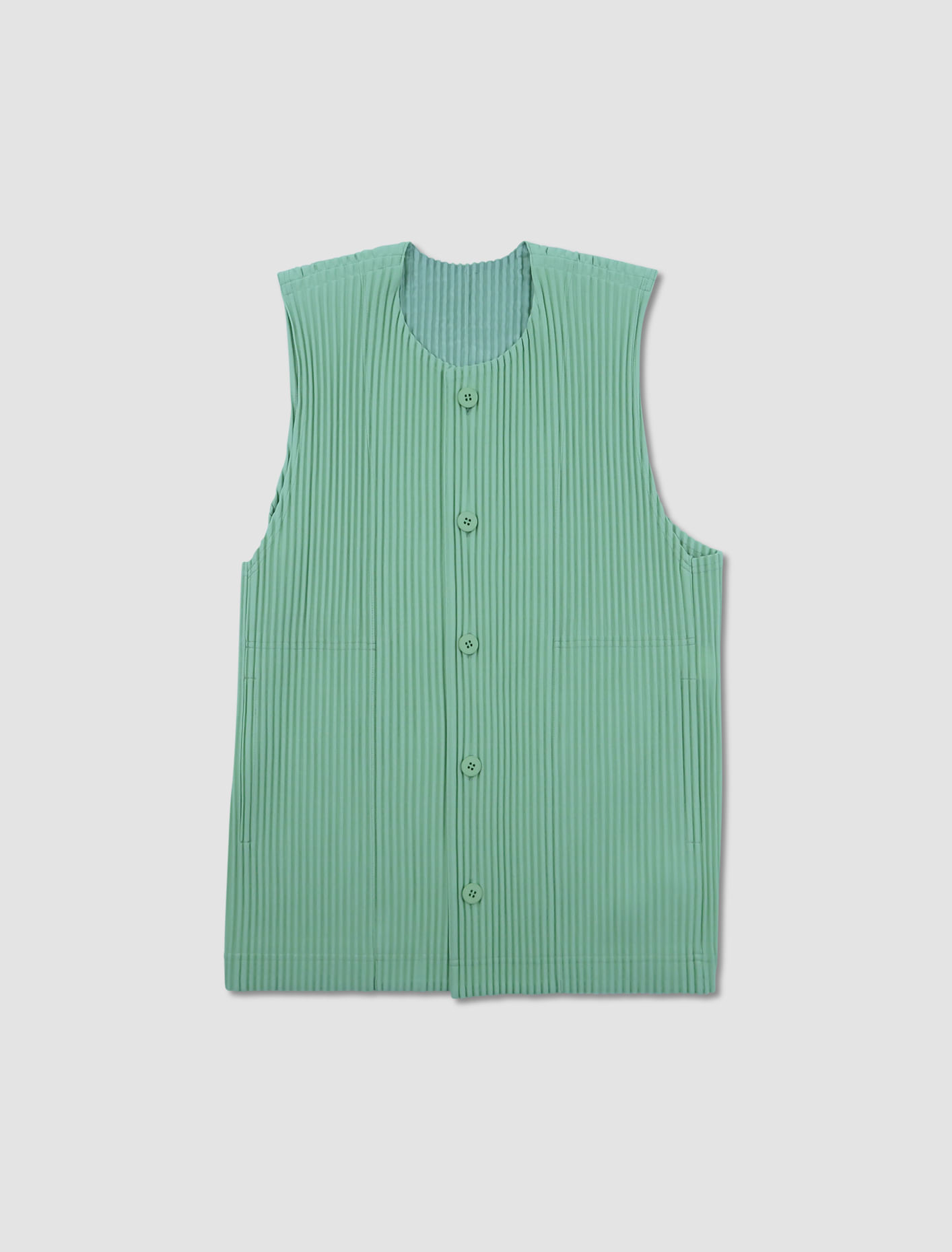 Shop Issey Miyake Pleated Gilet In Green