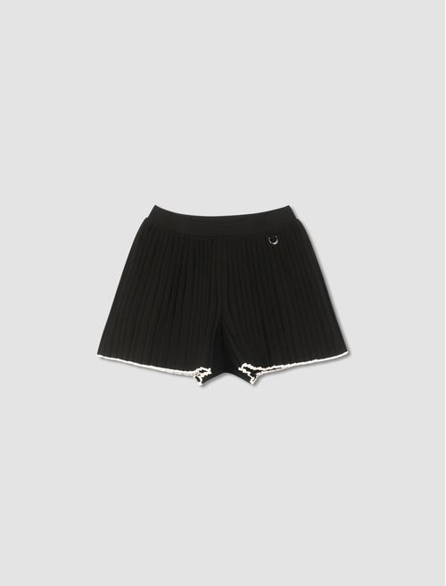 Pleated Knit Shorts