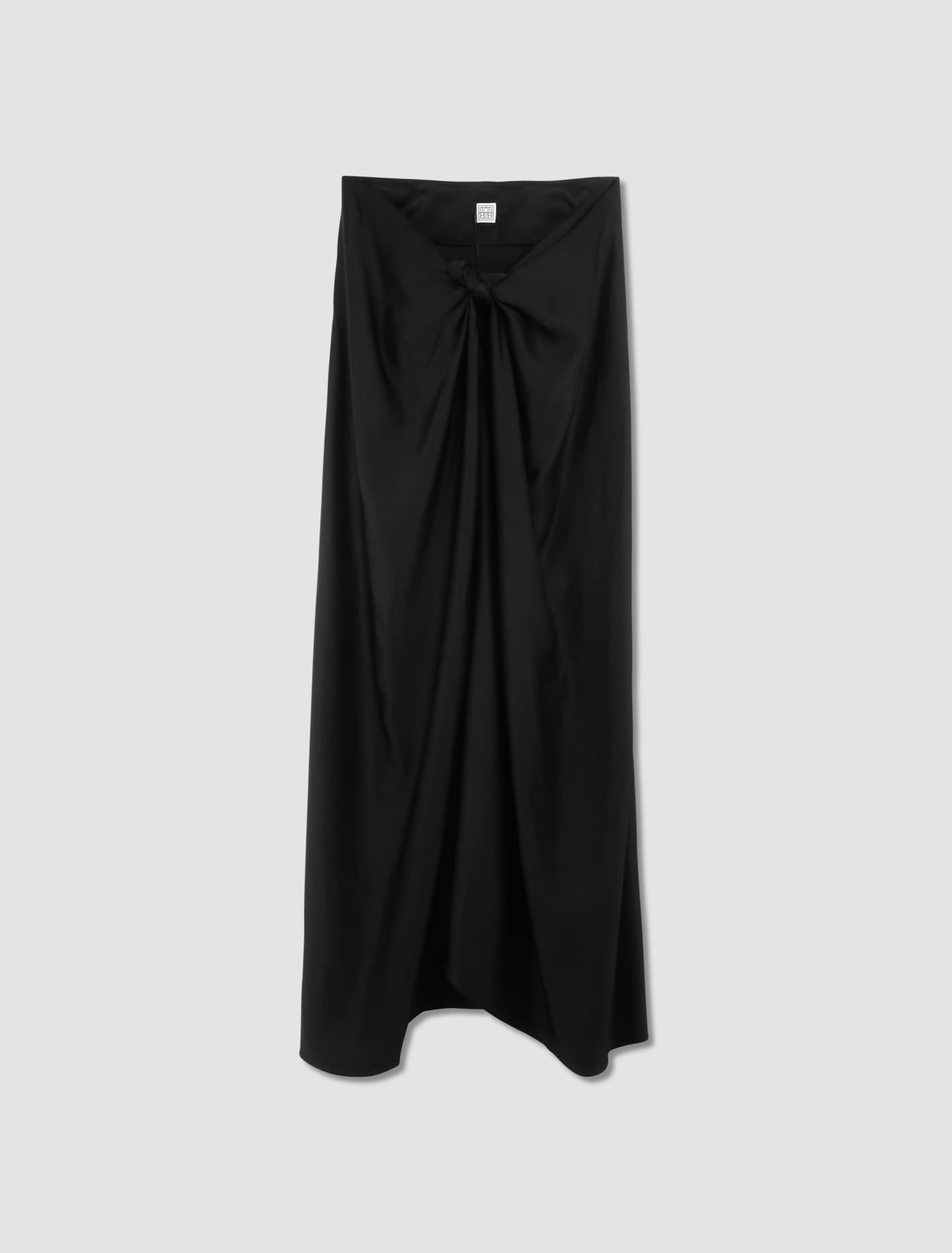 Shop Totême Satin Knot Skirt In Black