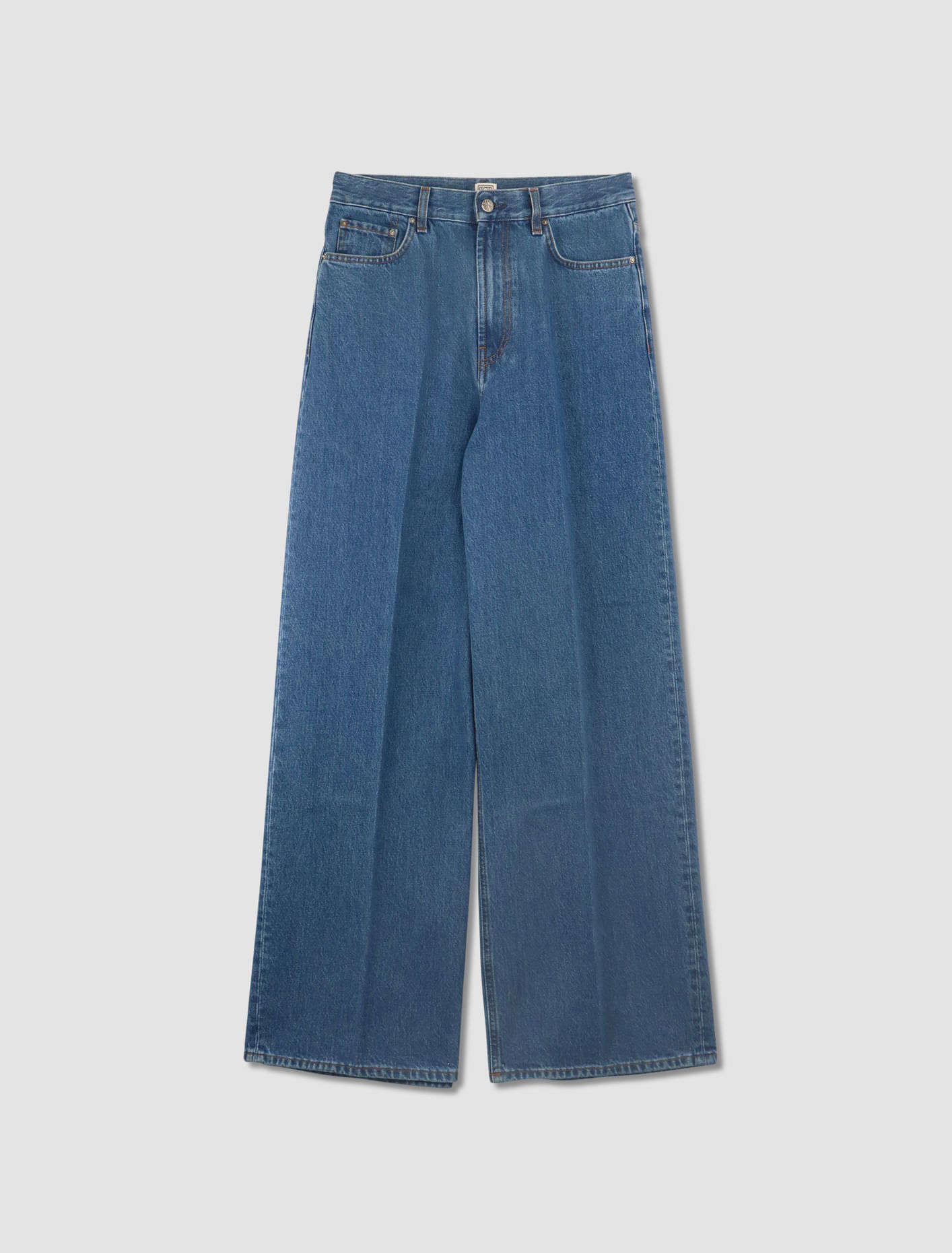 Shop Totême Wide Leg Jeans In Vibrant Blue