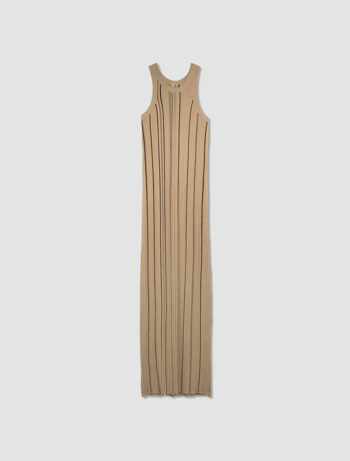 Shop Totême Braid Rib Tank Dress In Fawn