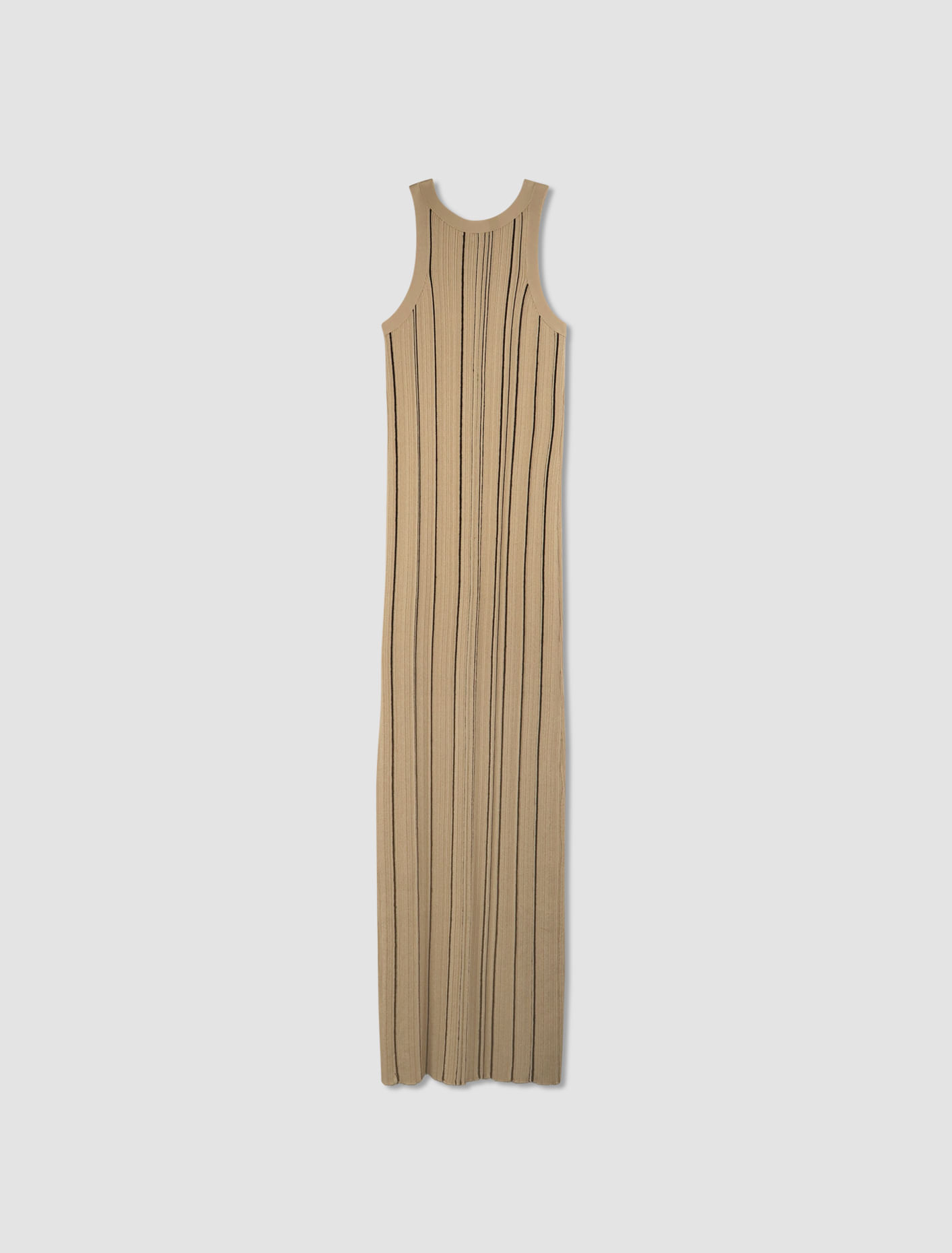 Shop Totême Braid Rib Tank Dress In Fawn