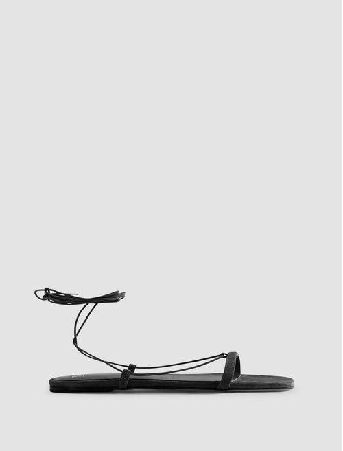 Suede tie sandal