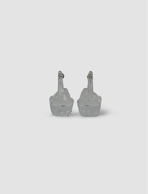 Midi Fuck you pendant earrings