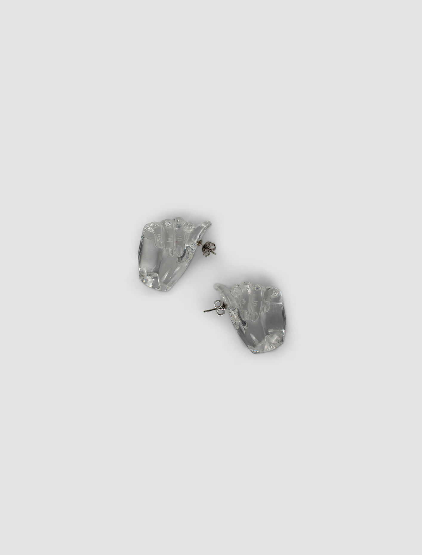 Shop Y/project Mid Finger Heart Earrings In Trasparente