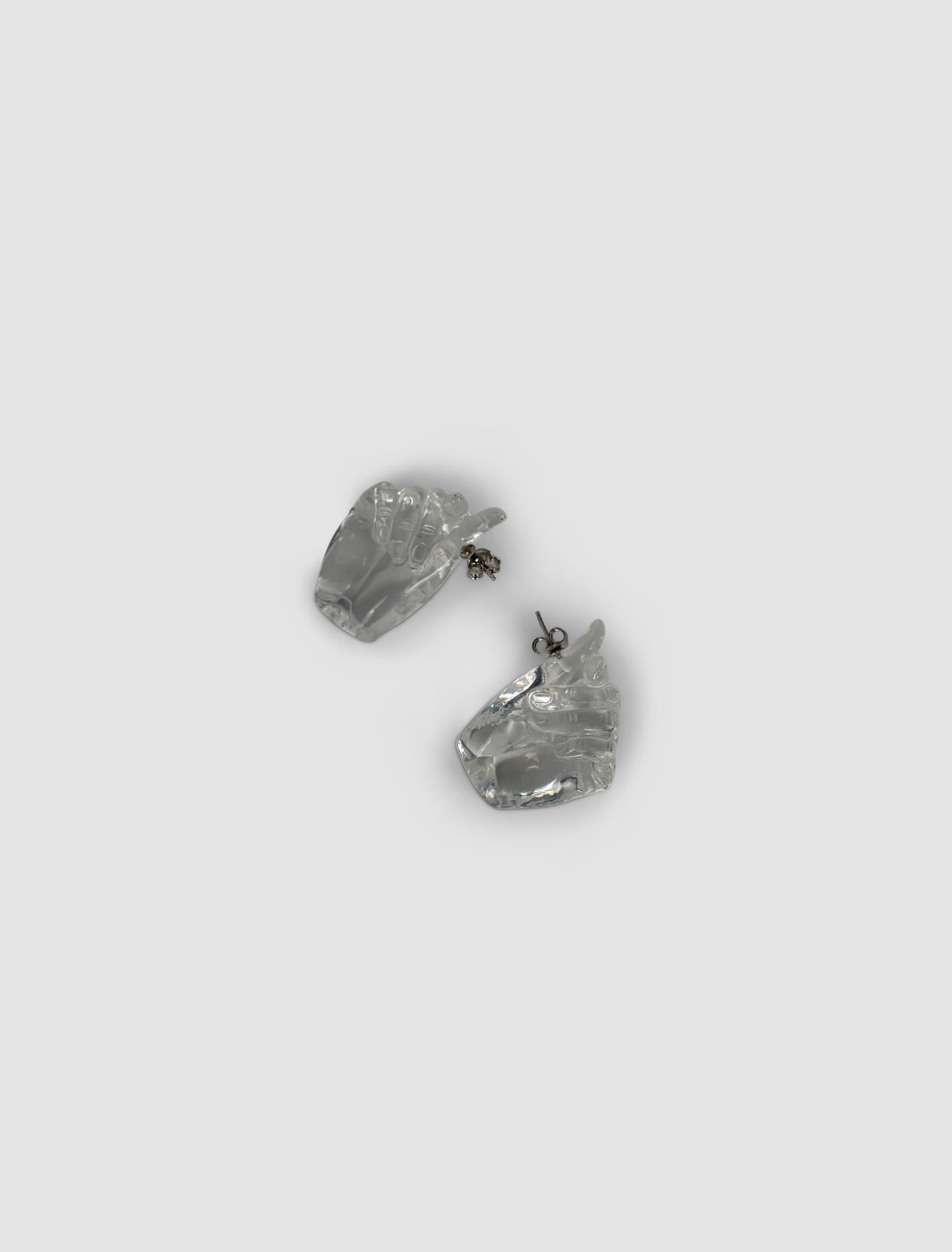 Shop Y/project Mid Finger Heart Earrings In Trasparente